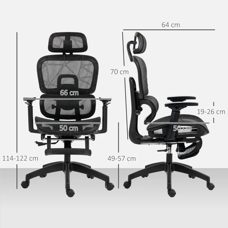 Office Chair, Multi-Adjustable Ergonomic Mesh - Black - Image 3