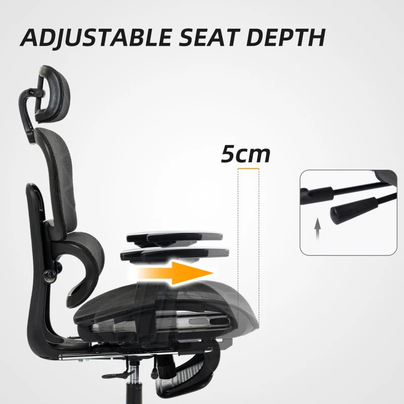 Office Chair, Multi-Adjustable Ergonomic Mesh - Black - Image 5