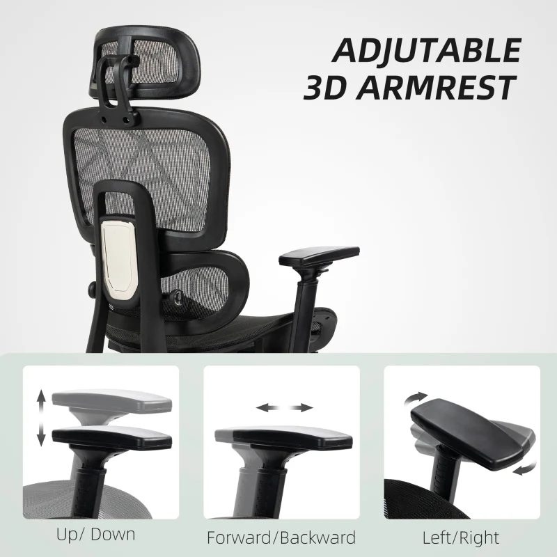 Office Chair, Multi-Adjustable Ergonomic Mesh - Black - Image 7