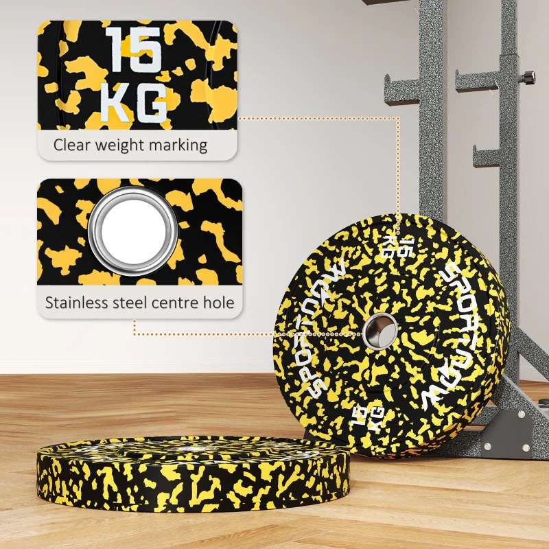 Olympic Weight Plates, 2 x 15KG, 5cm Holes, for Weight Lifting - Image 6