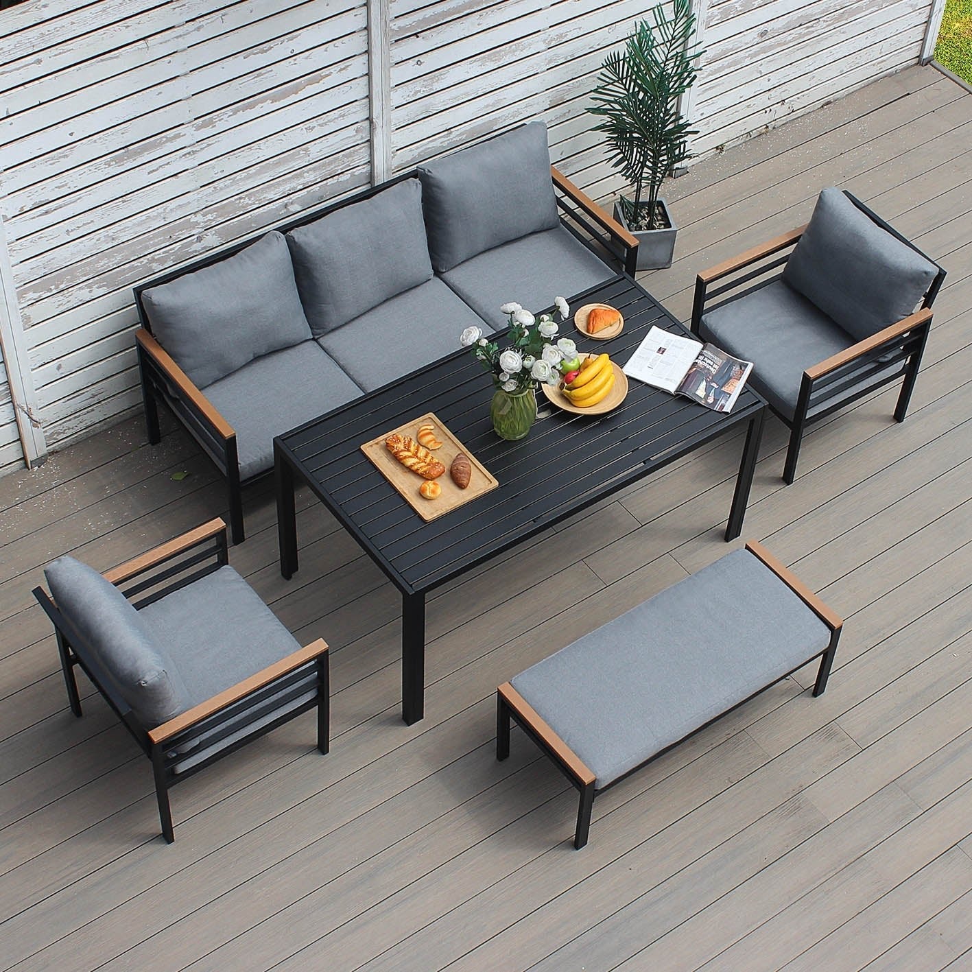 Oslo Sofa Set (Dark Grey)