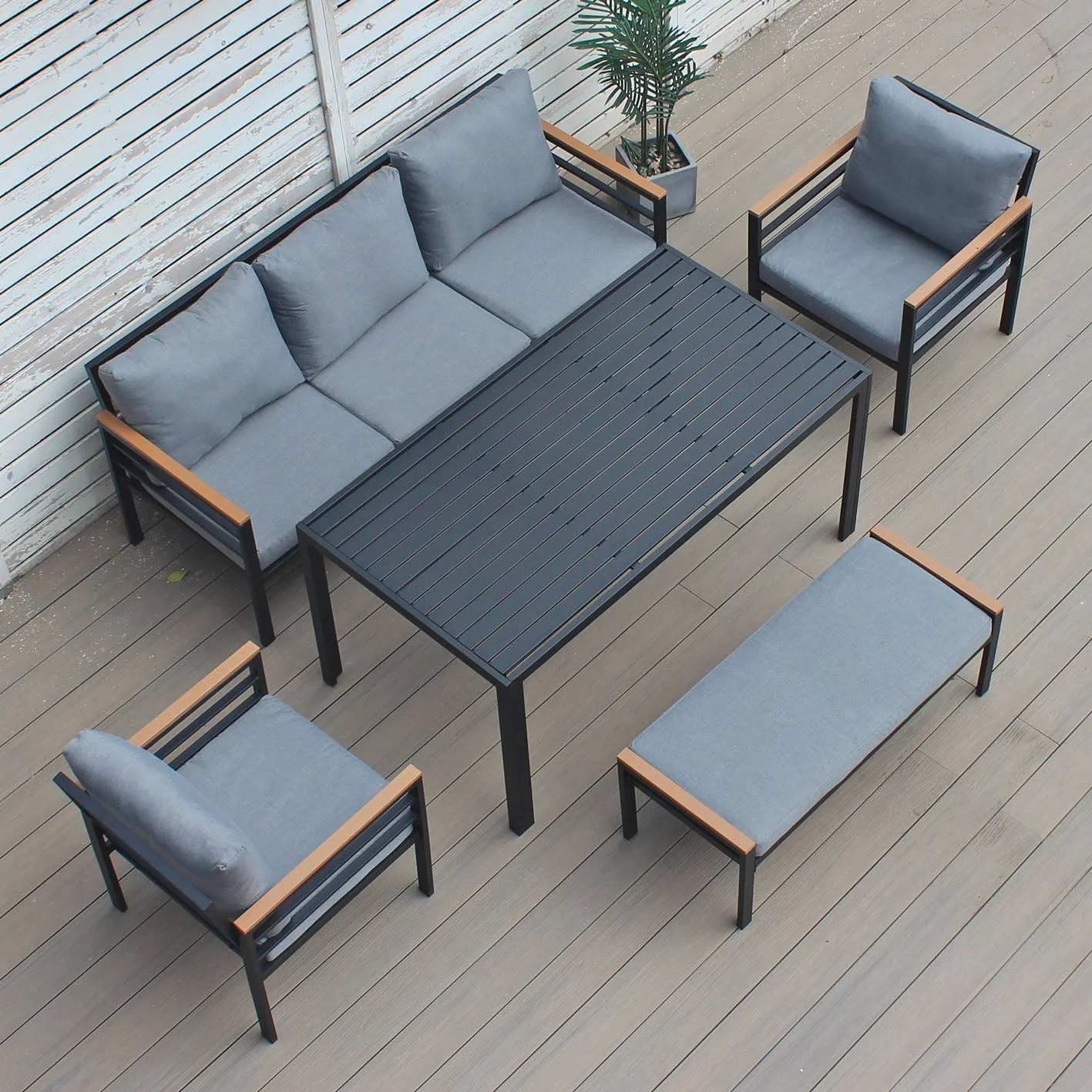 Oslo Sofa Set (Dark Grey) - Image 11
