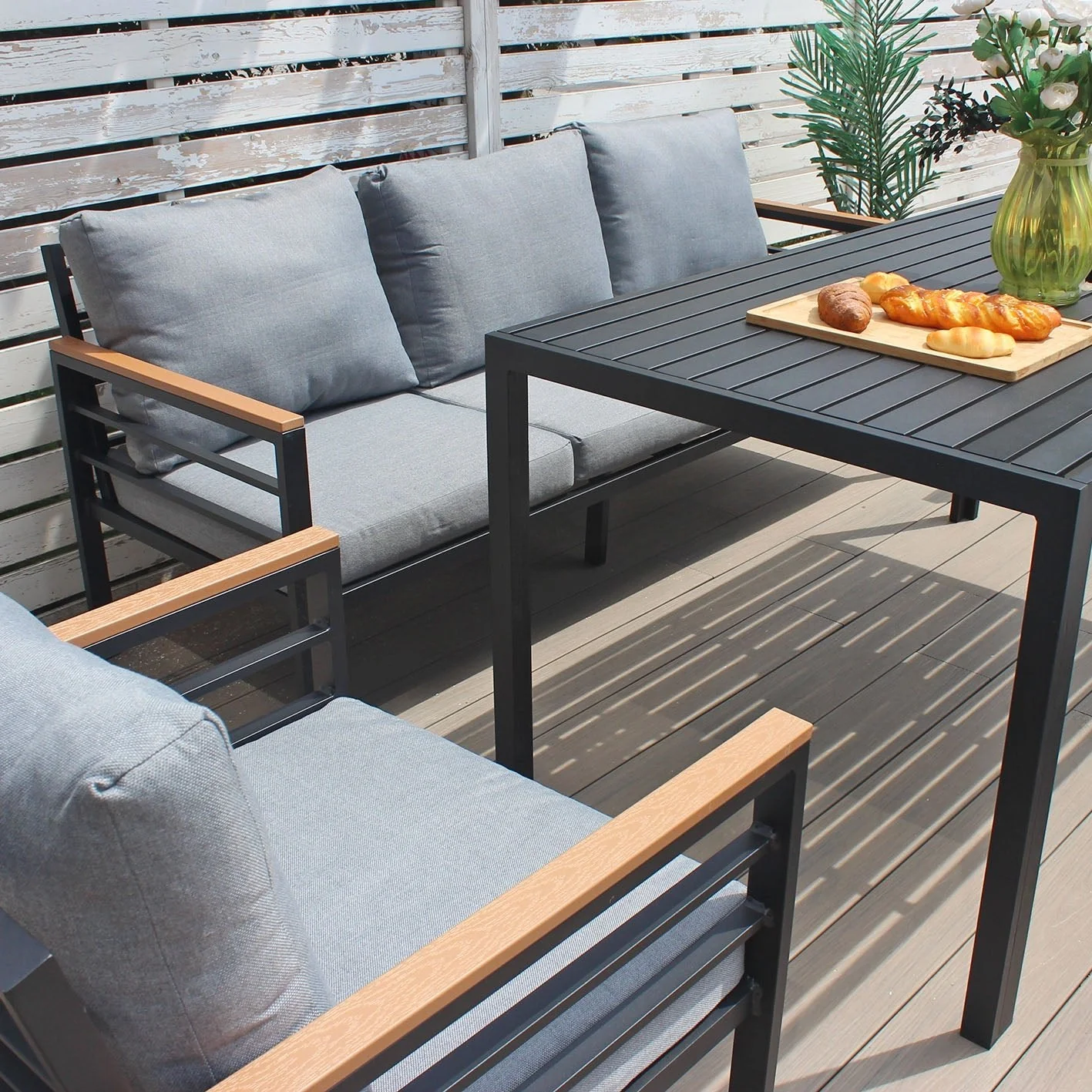 Oslo Sofa Set (Dark Grey) - Image 3