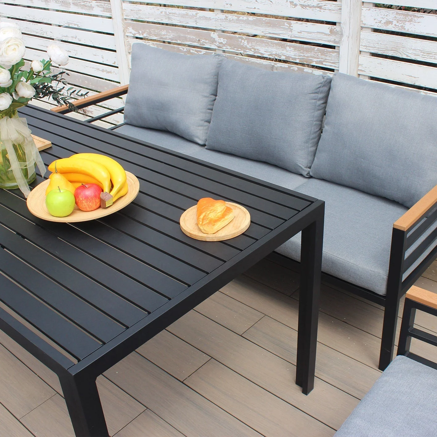 Oslo Sofa Set (Dark Grey) - Image 4