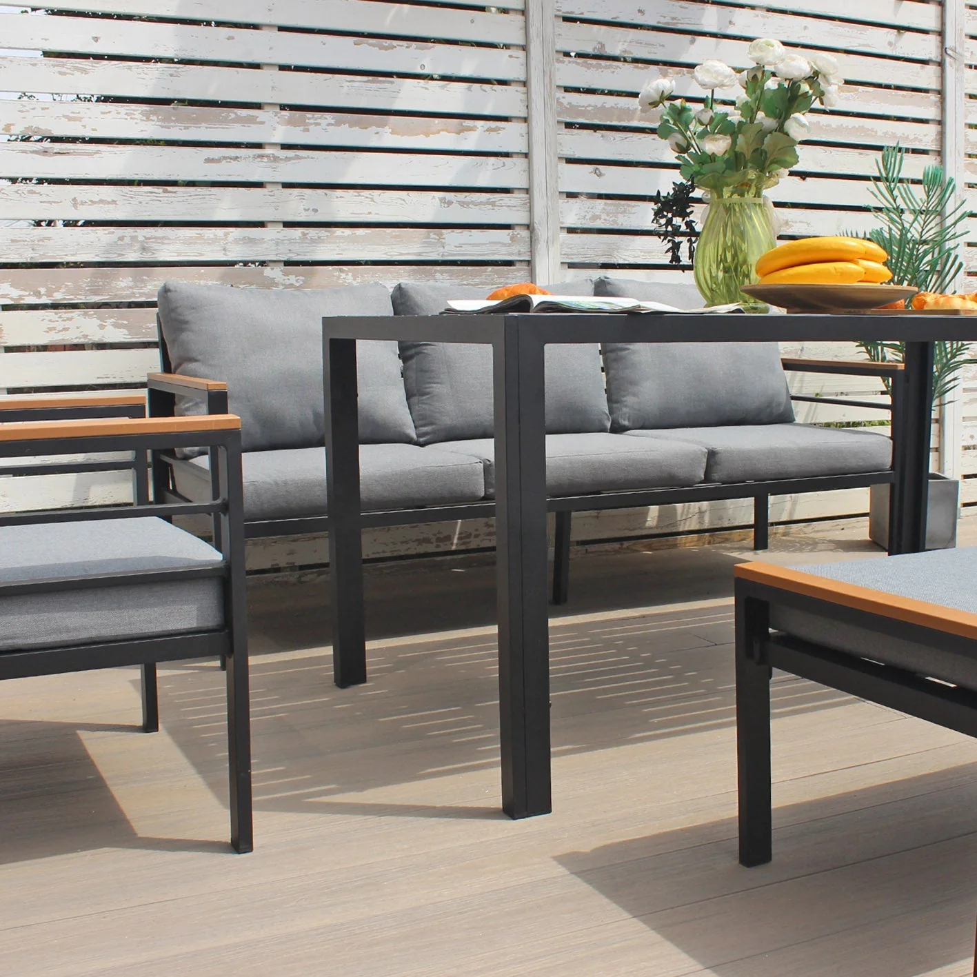 Oslo Sofa Set (Dark Grey) - Image 8