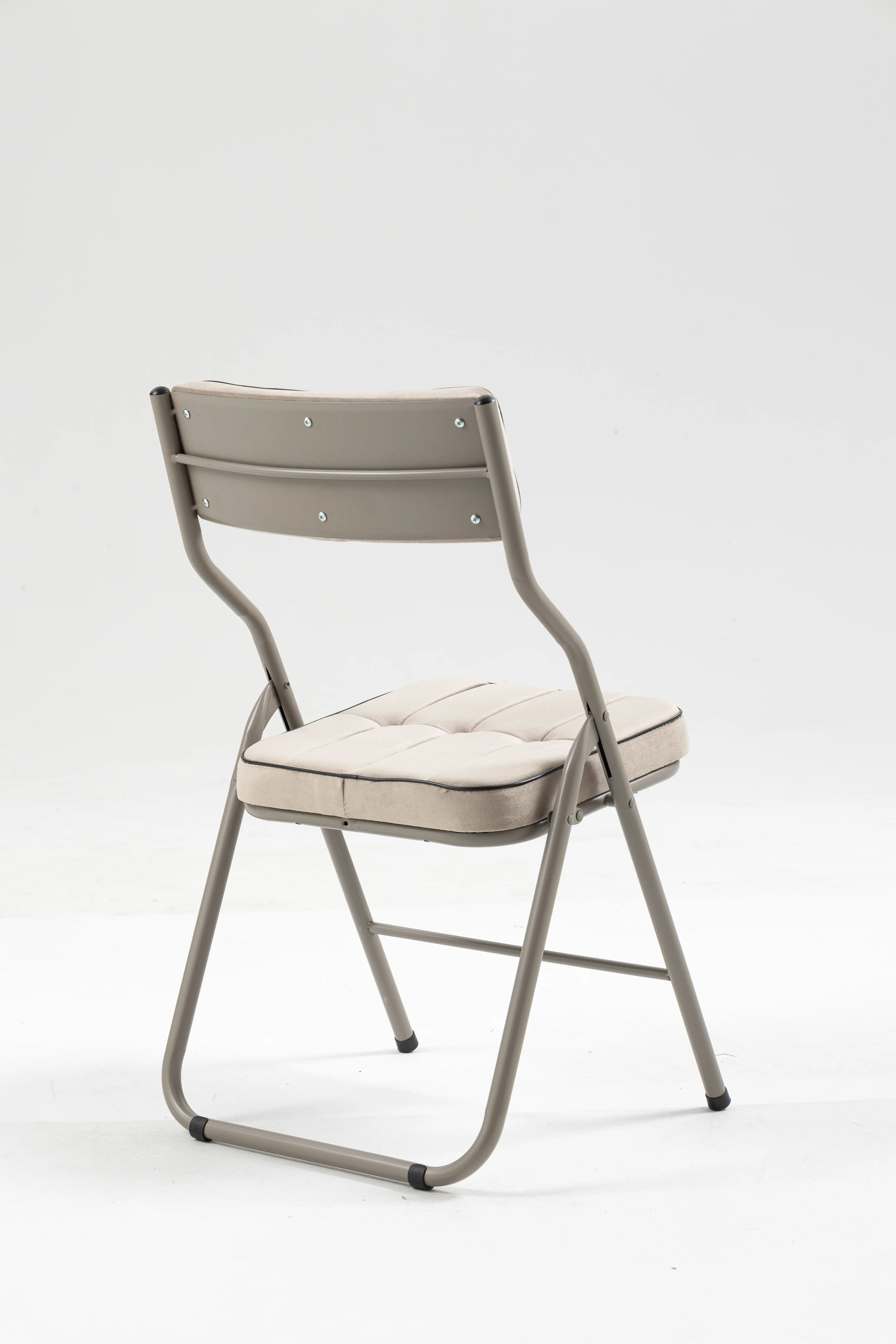 Padded Folding Chairs 2 Pack, Portable and Assembled with Cushion, Khaki - Image 4