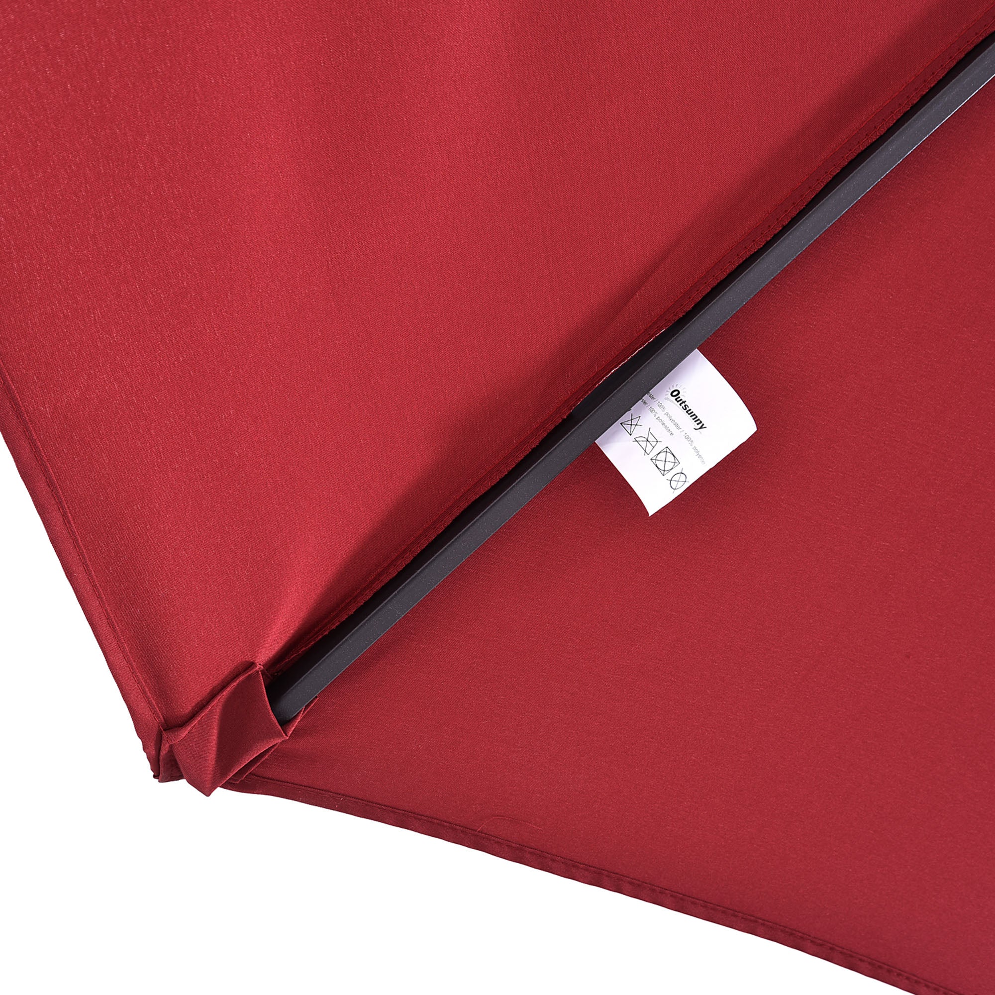 Parasol Garden Umbrella Double Patio 455 x 270 cm Hand Crank Oval, Wine Red - Image 8