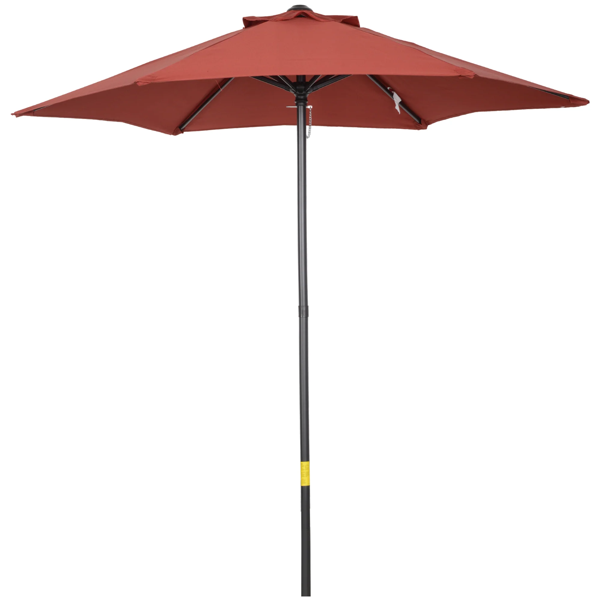 Parasol Ø196 cm Rotating Tilt Windproof Hexagonal Wine Red - Image 2