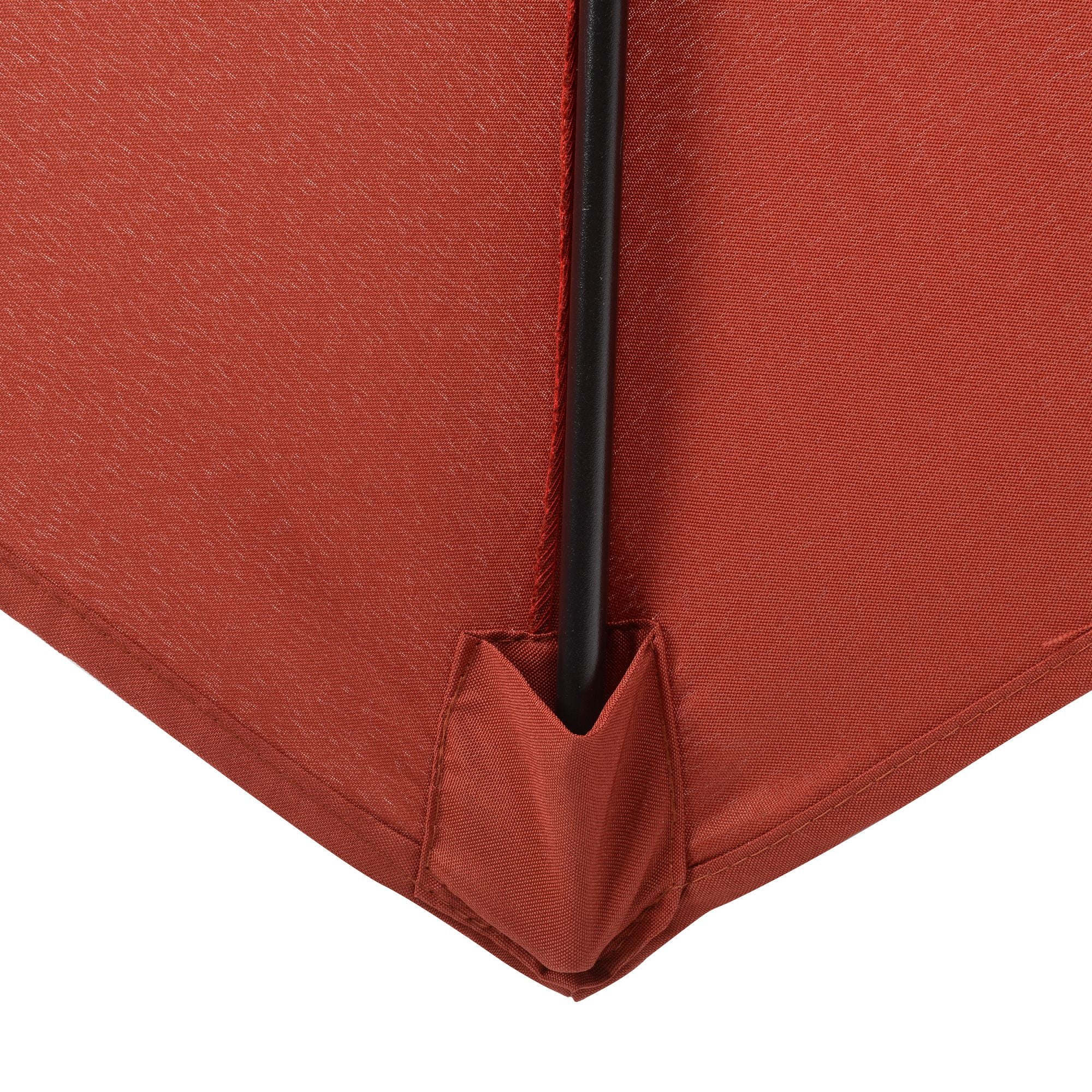 Parasol Ø196 cm Rotating Tilt Windproof Hexagonal Wine Red - Image 8