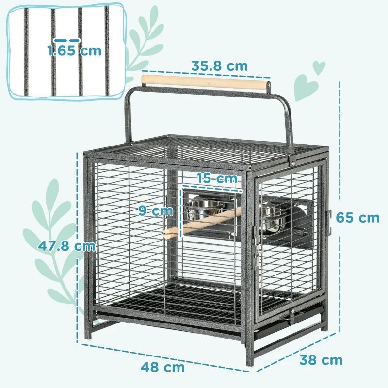 Parrot Cage, Travel Carry, Metal Handle - Image 3