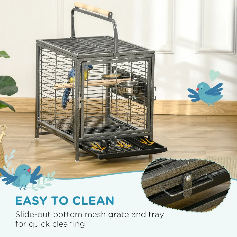 Parrot Cage, Travel Carry, Metal Handle - Image 4