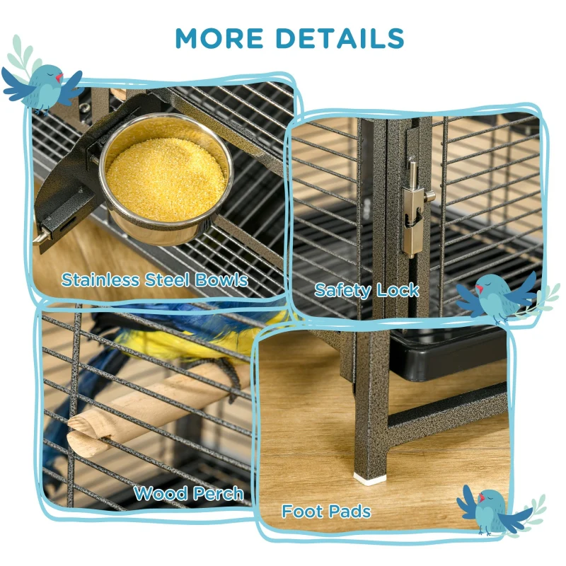 Parrot Cage, Travel Carry, Metal Handle - Image 6