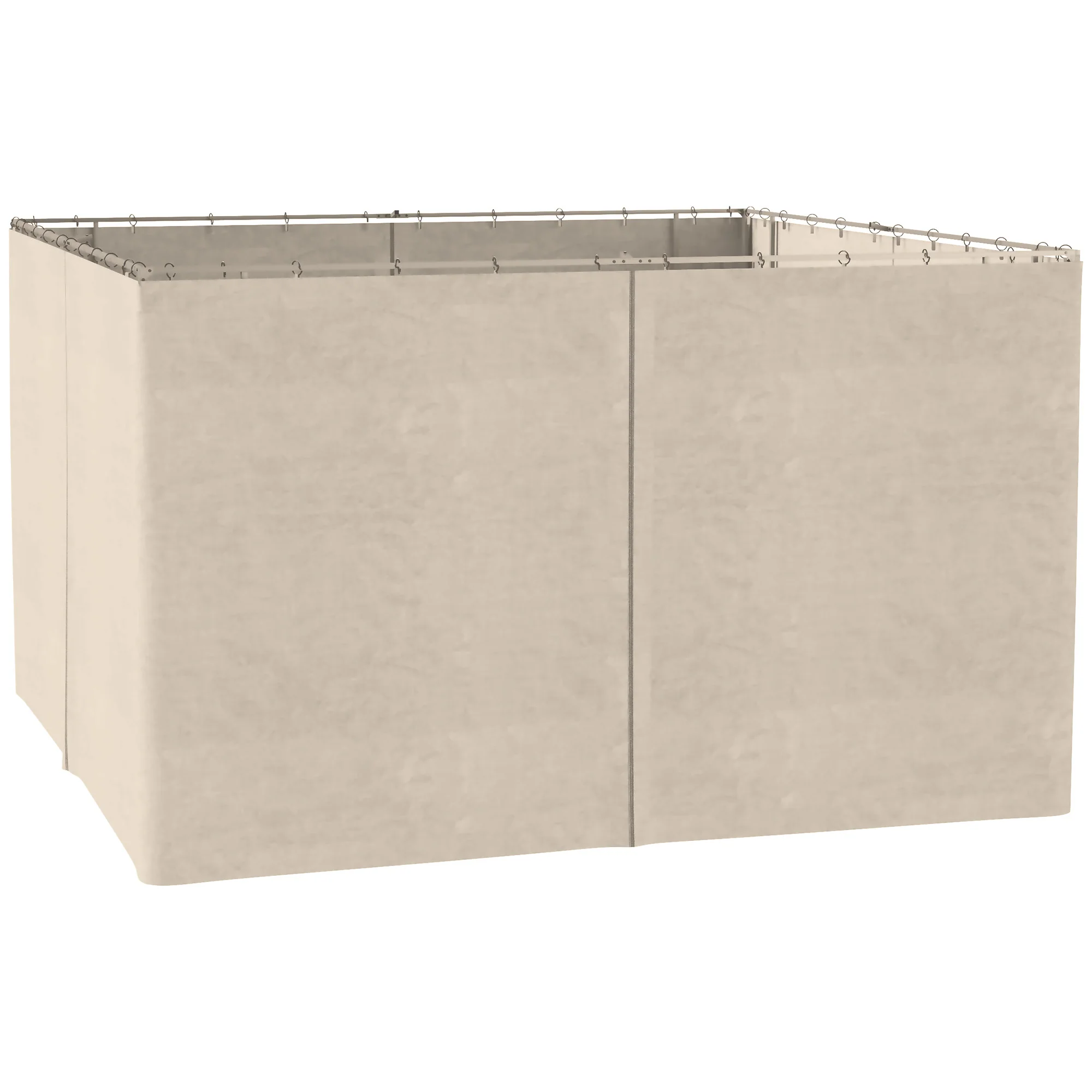 Pavilion Party Tent 3x4m with 4 Side Panels, Polyester Beige - Image 2