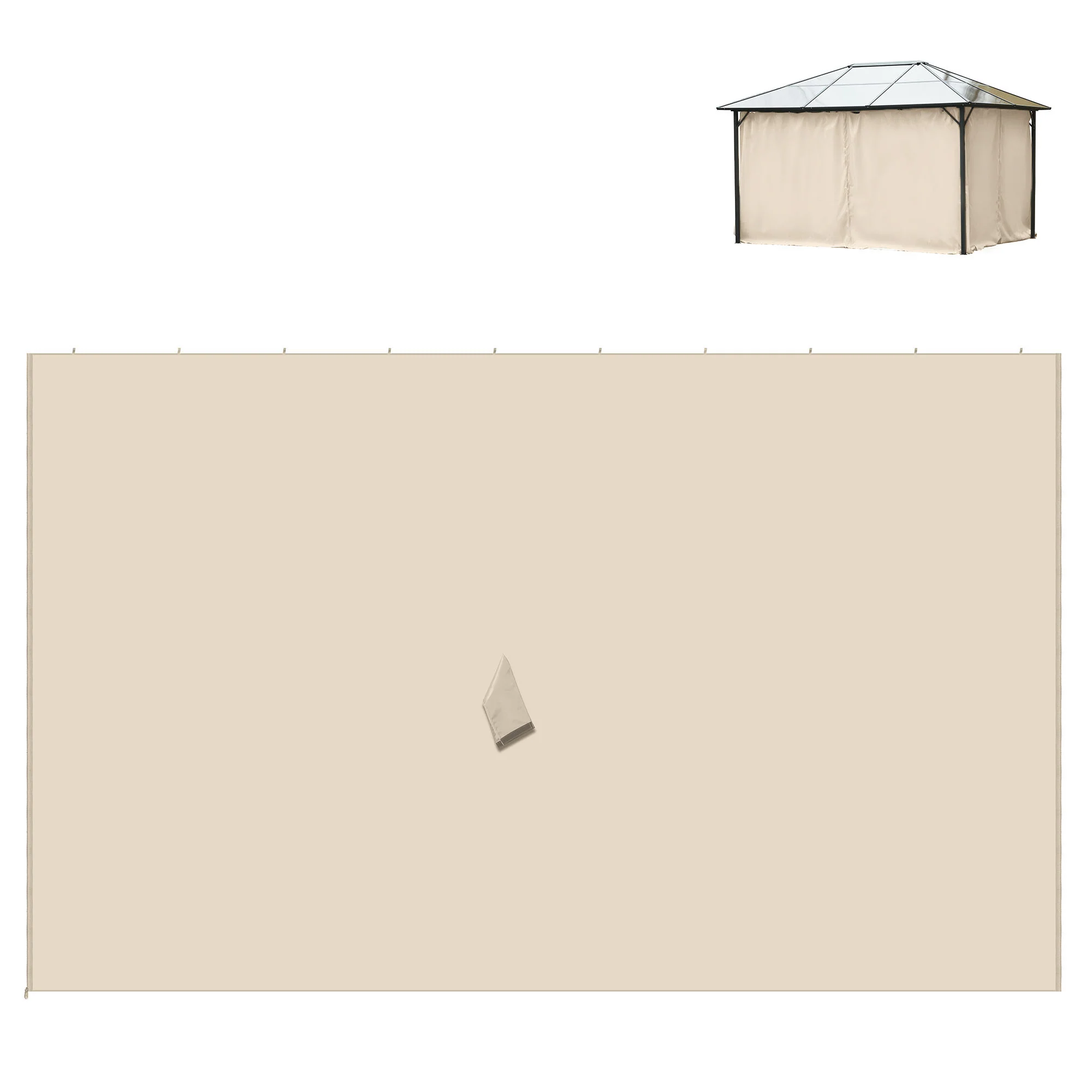 Pavilion Party Tent 3x4m with 4 Side Panels, Polyester Beige - Image 7