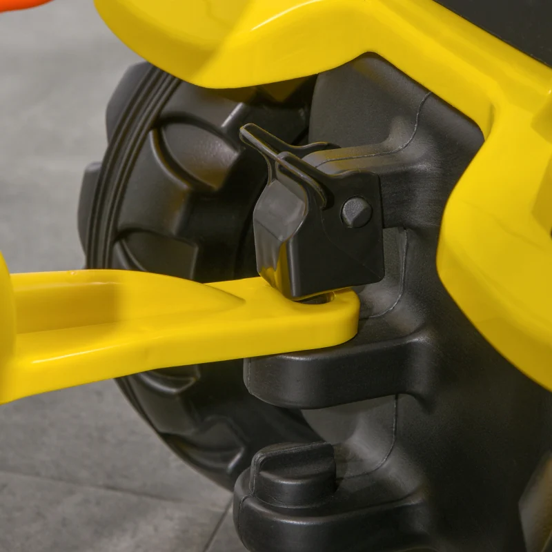 Pedal Tractor with Trailer, Tools & Horn, 3+ Years Metal Frame - Black and Yellow - Image 8