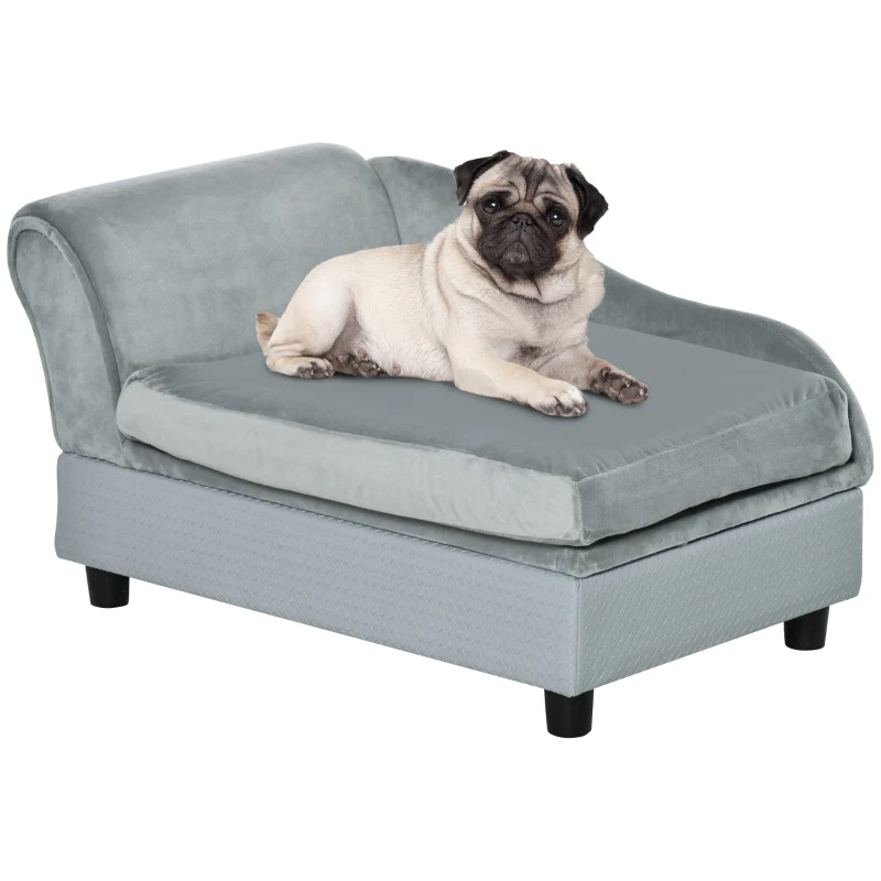 Pet Sofa Chair, with Storage & Cushion, Light Grey - Image 2