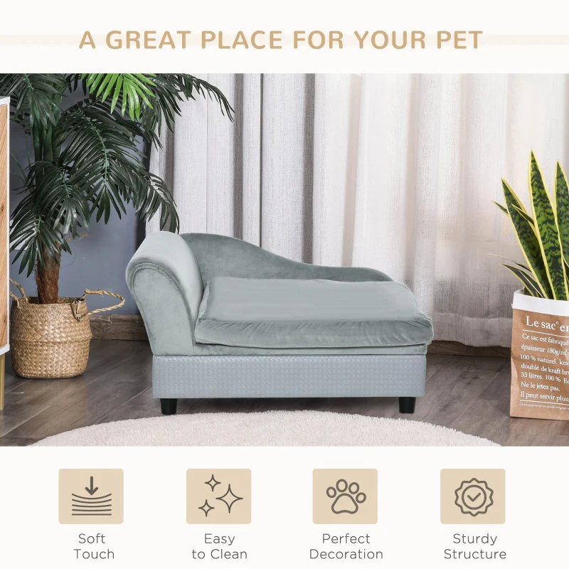 Pet Sofa Chair, with Storage & Cushion, Light Grey - Image 8