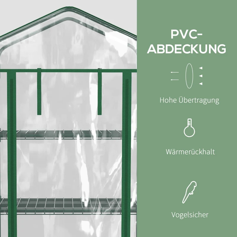 Plastic Greenhouse, 4-Shelf Cold Frame, Transparent - Image 4
