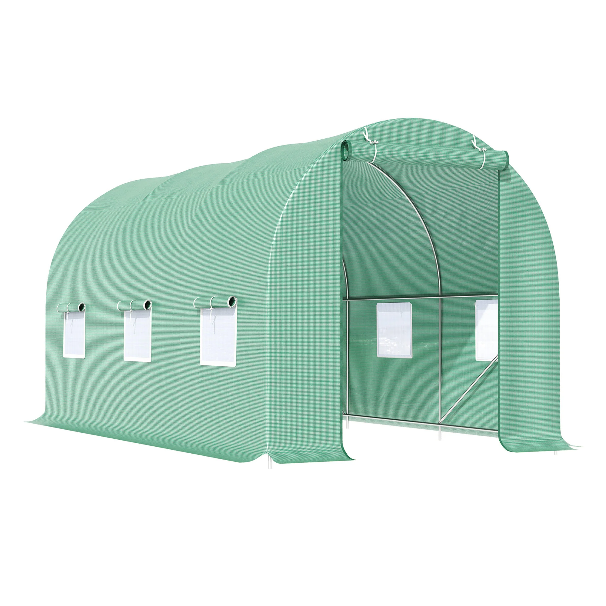 Polytunnel Greenhouse/Tomato Greenhouse with Window 445x190x200cm, Green - Image 2