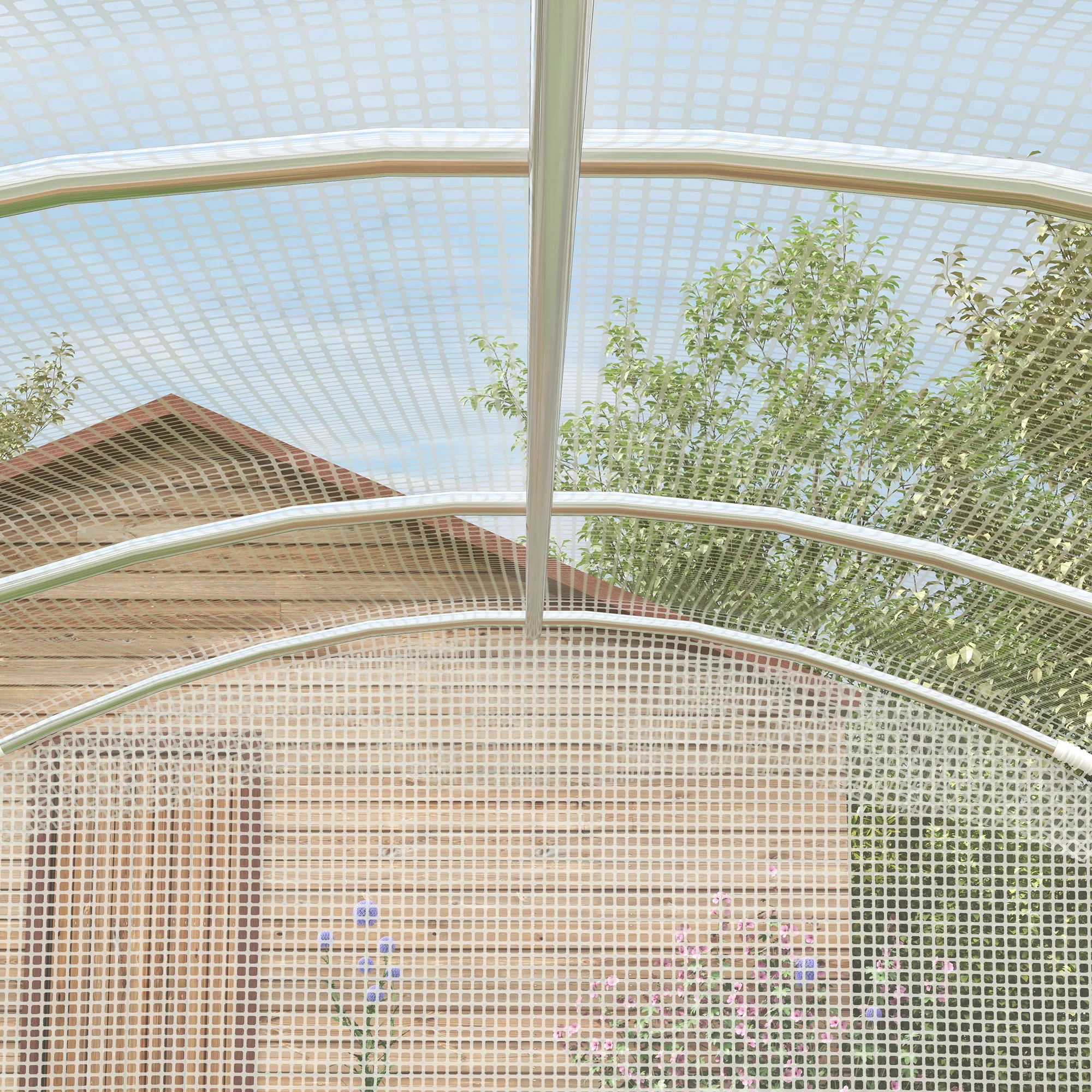 Polytunnel Greenhouse Walk-in Grow House, Door, Galvanised Steel Frame, 2 x 3 x 2m, White - Image 7