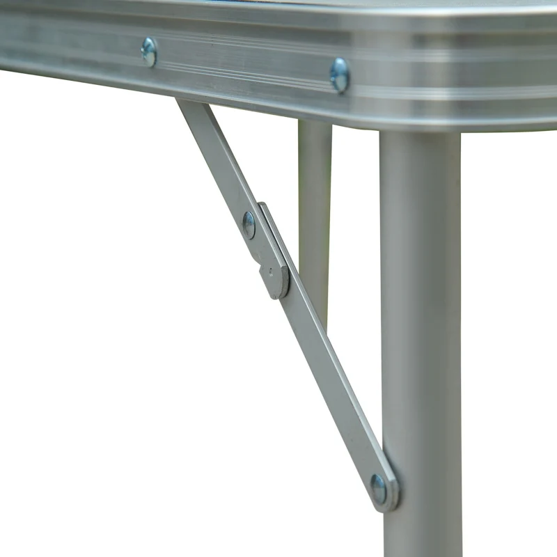 Portable Table, Foldable Adjustable Height, White Aluminum - Image 8