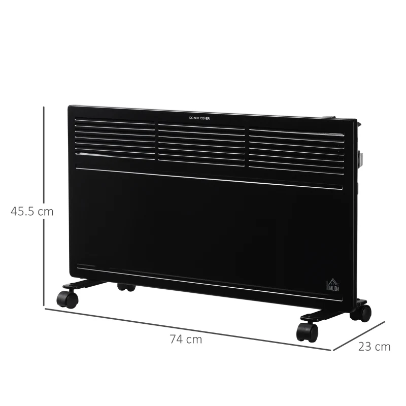 POWER Convector Radiator Freestanding/Wall-mounted with 2 Heat Settings and Safety Cut-Off, Black - Image 3