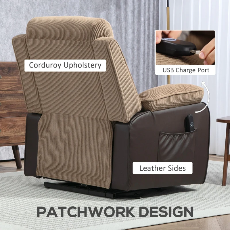 Power Lift Recliner Chair for Elderly Oversized Electric Riser and Recliner Brown - Image 8