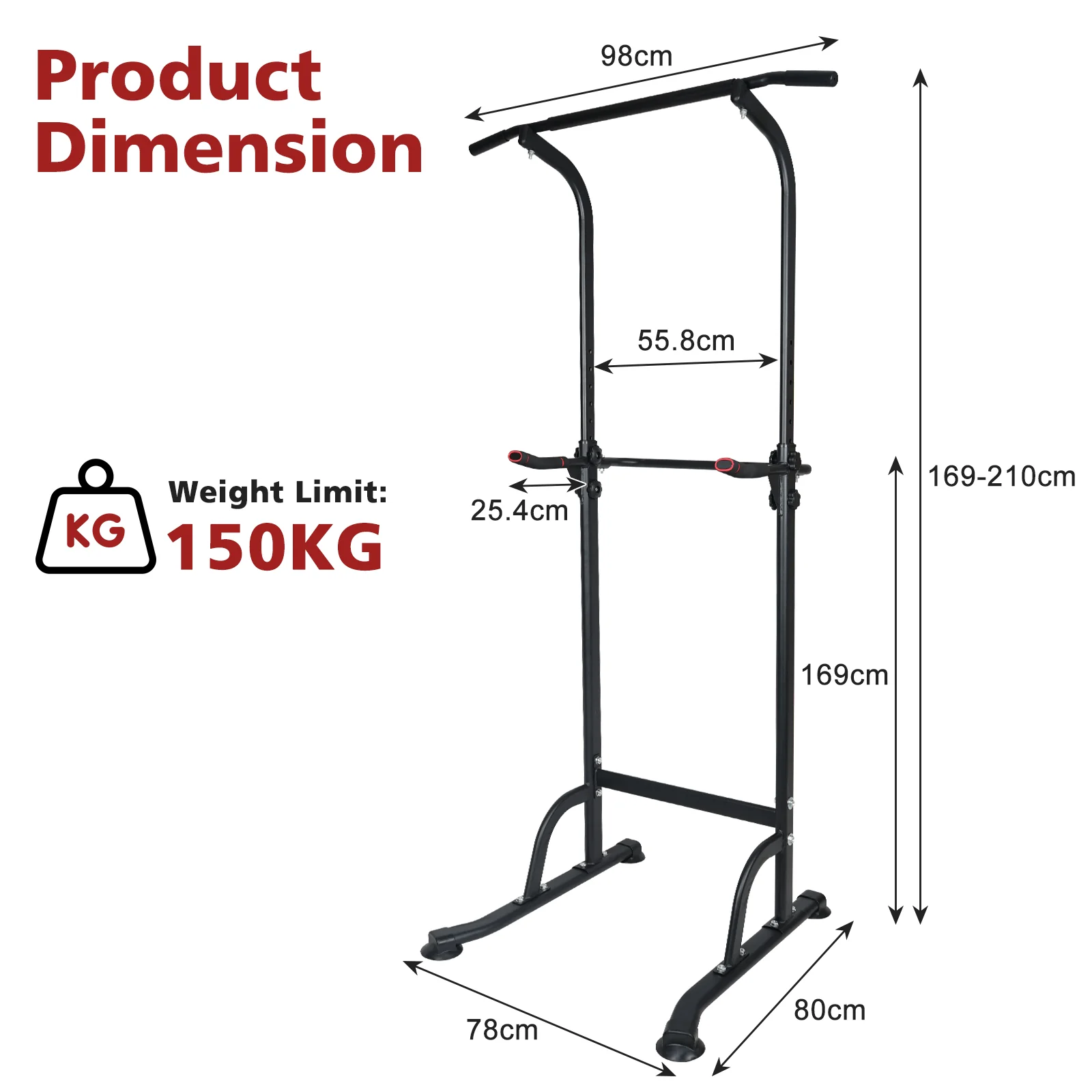Power Tower, Adjustable Height Multi-Function Dip Stand for Home Gym Strength Training - Image 7