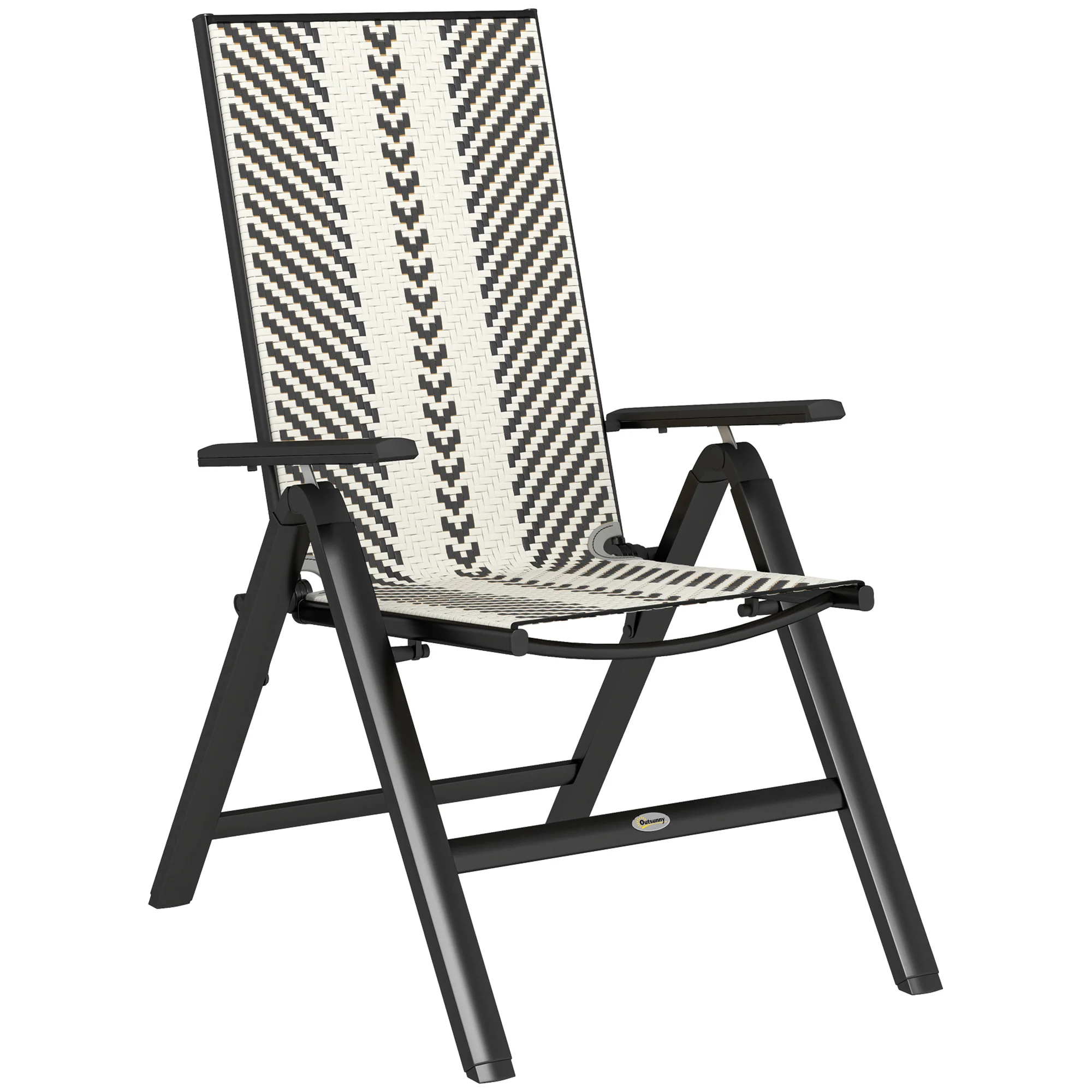 Rattan Garden Chairs Reclining Black - Image 2