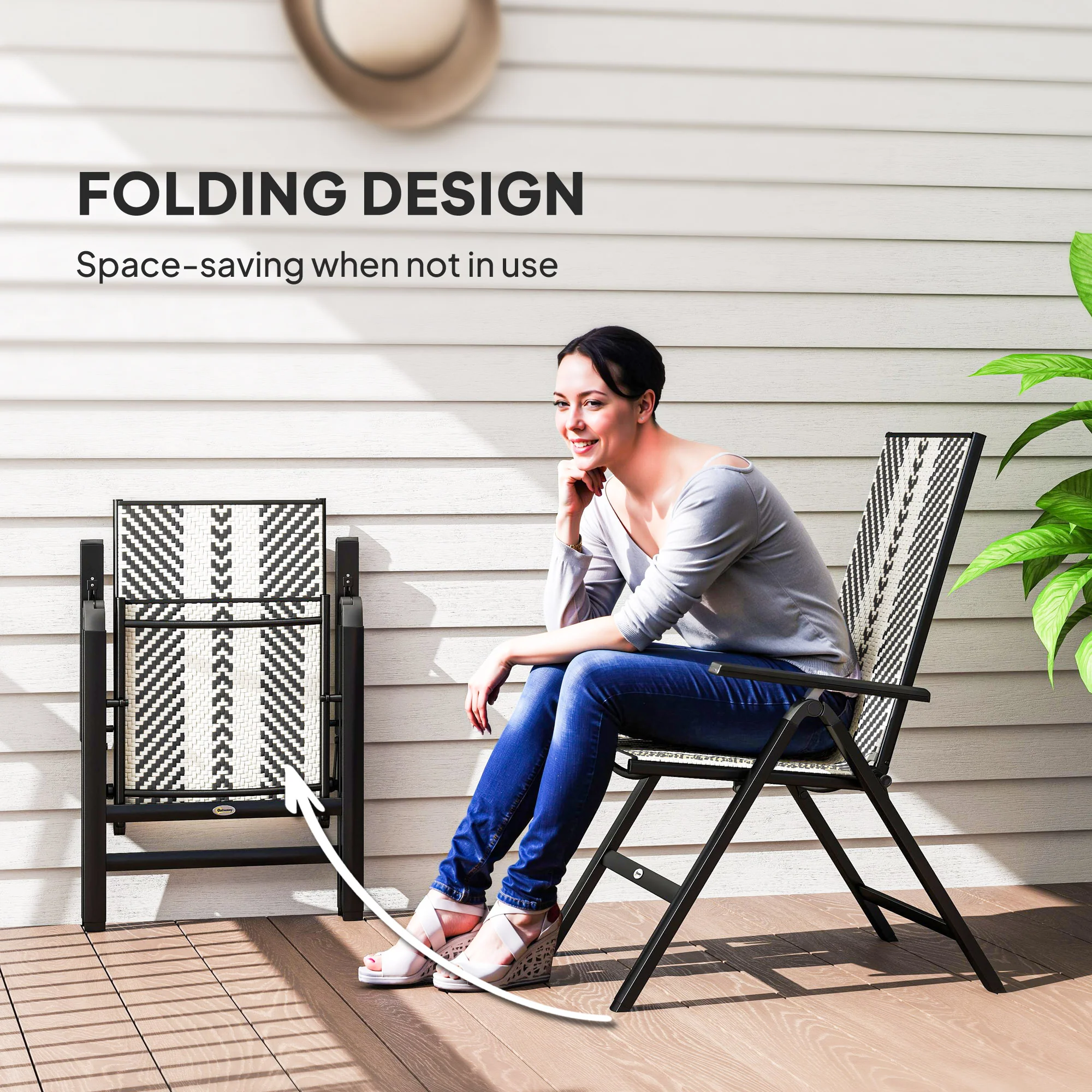 Rattan Garden Chairs Reclining Black - Image 5