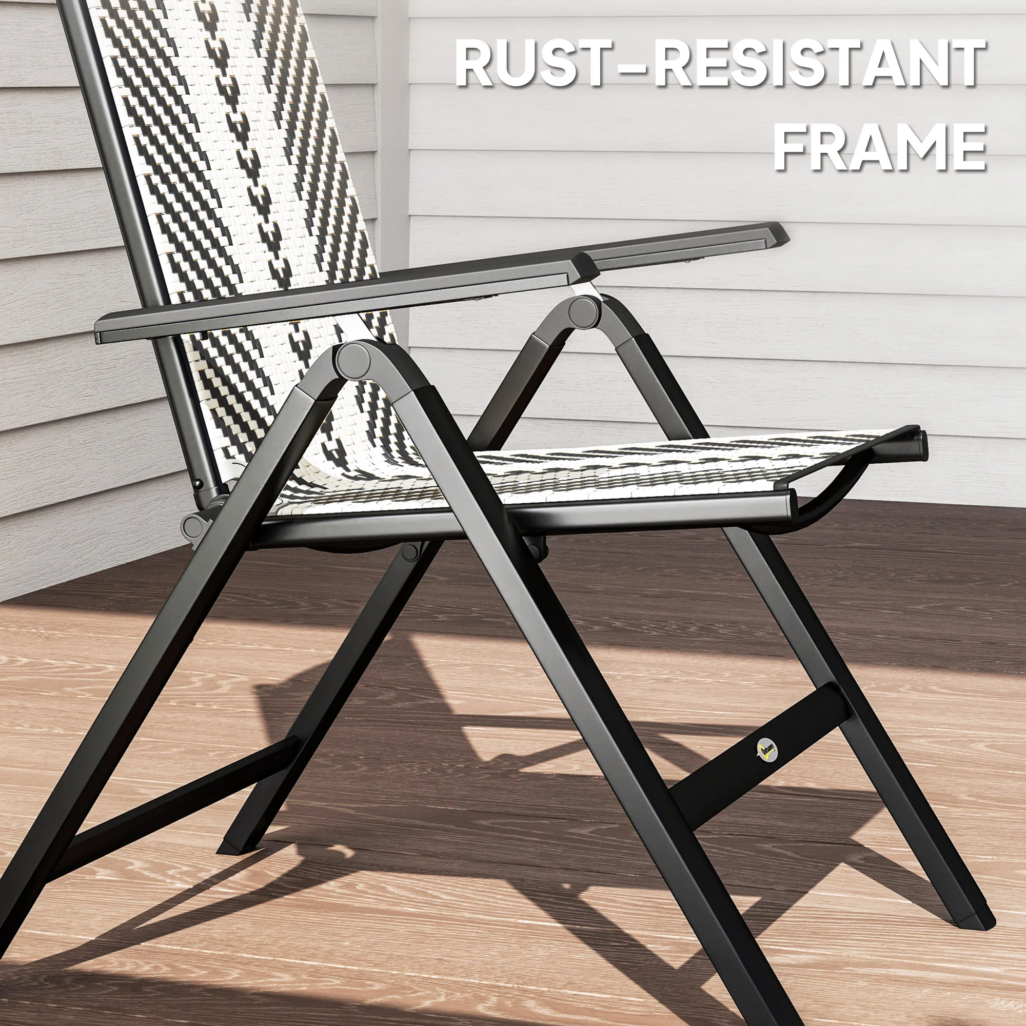 Rattan Garden Chairs Reclining Black - Image 7