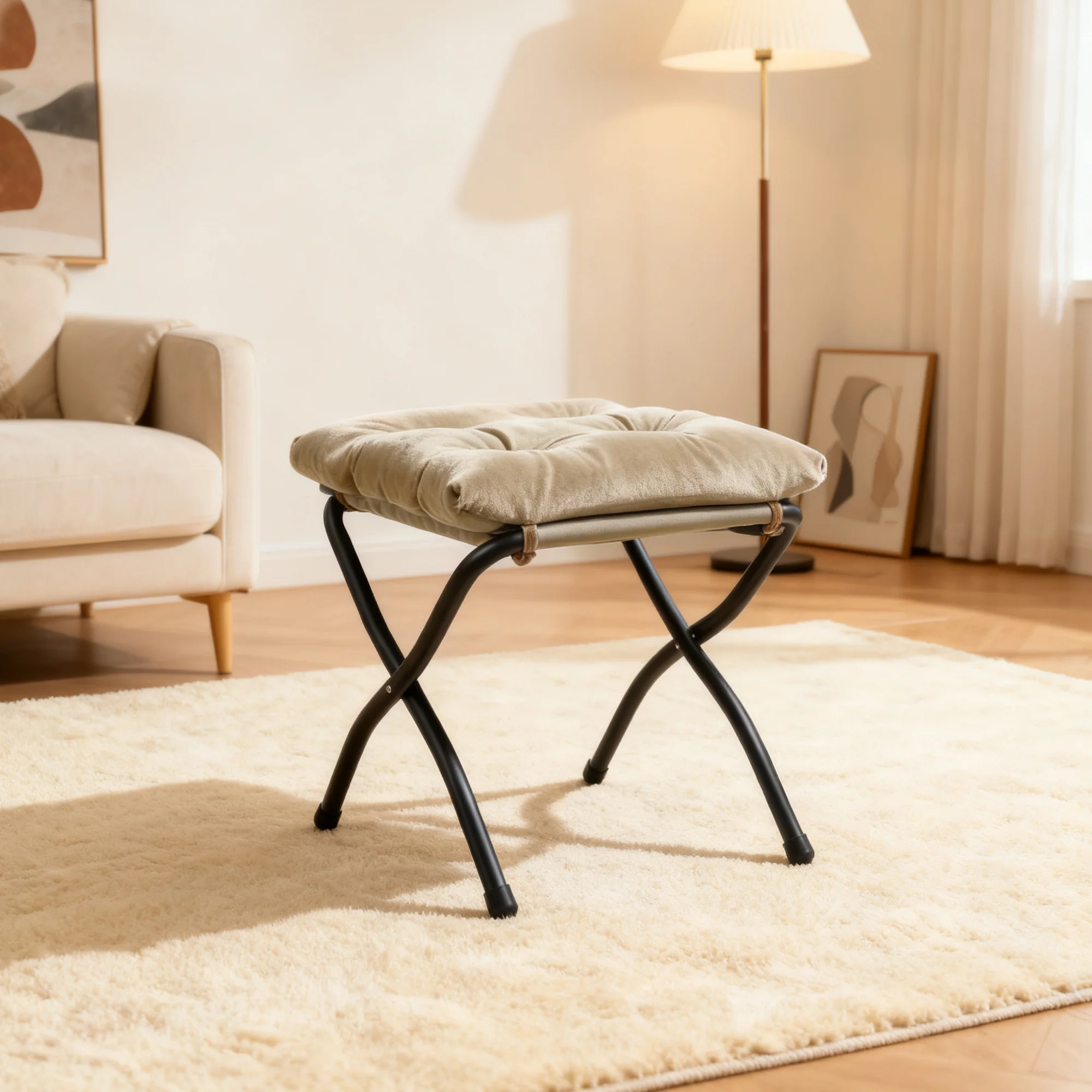 Recliner Armchair with Footstool & Side Pocket - Khaki - Image 3