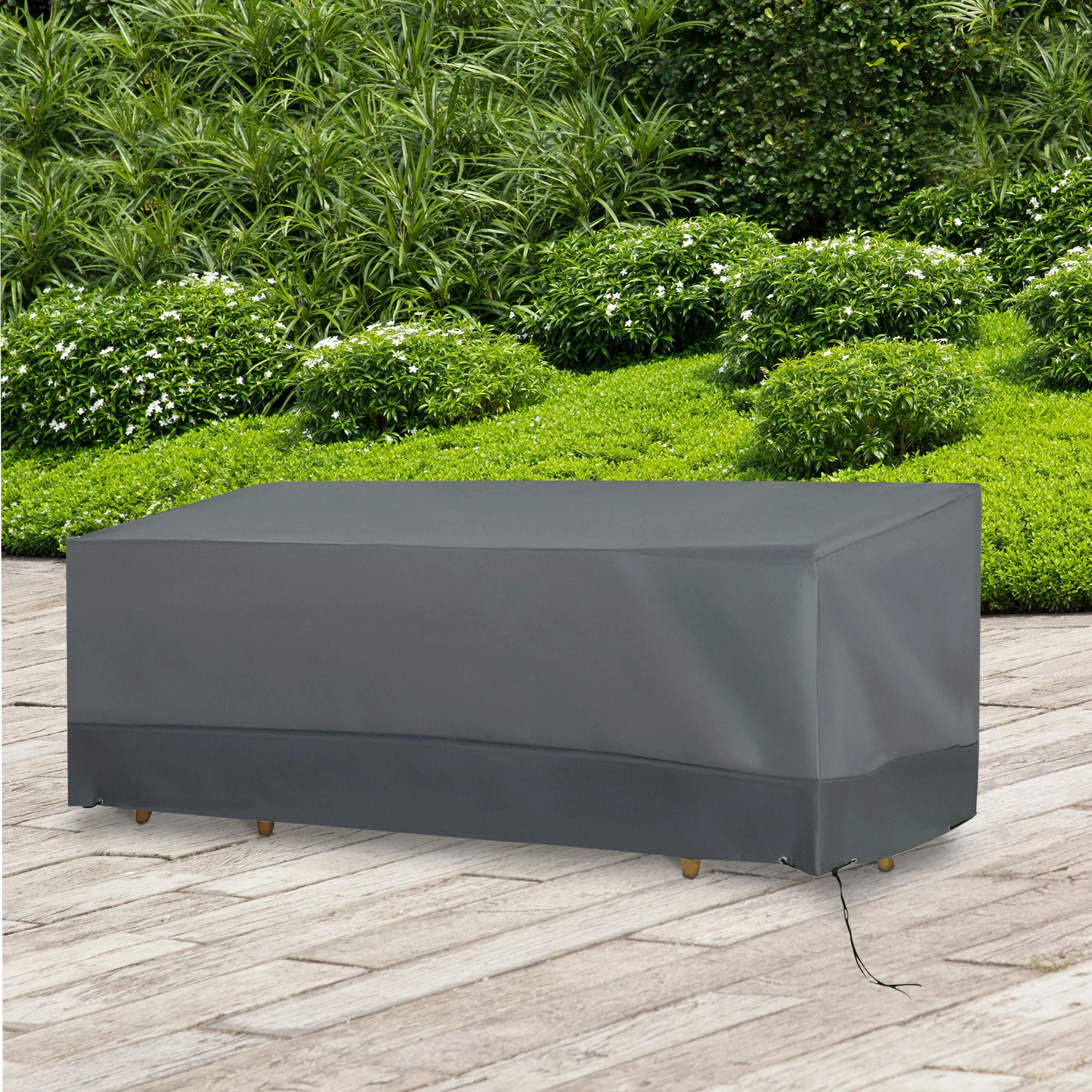 Rectangular Patio Furniture Cover, 3 Seater Sofa Set Water UV Resistant 600D Oxford Fabric, 190x72x76cm