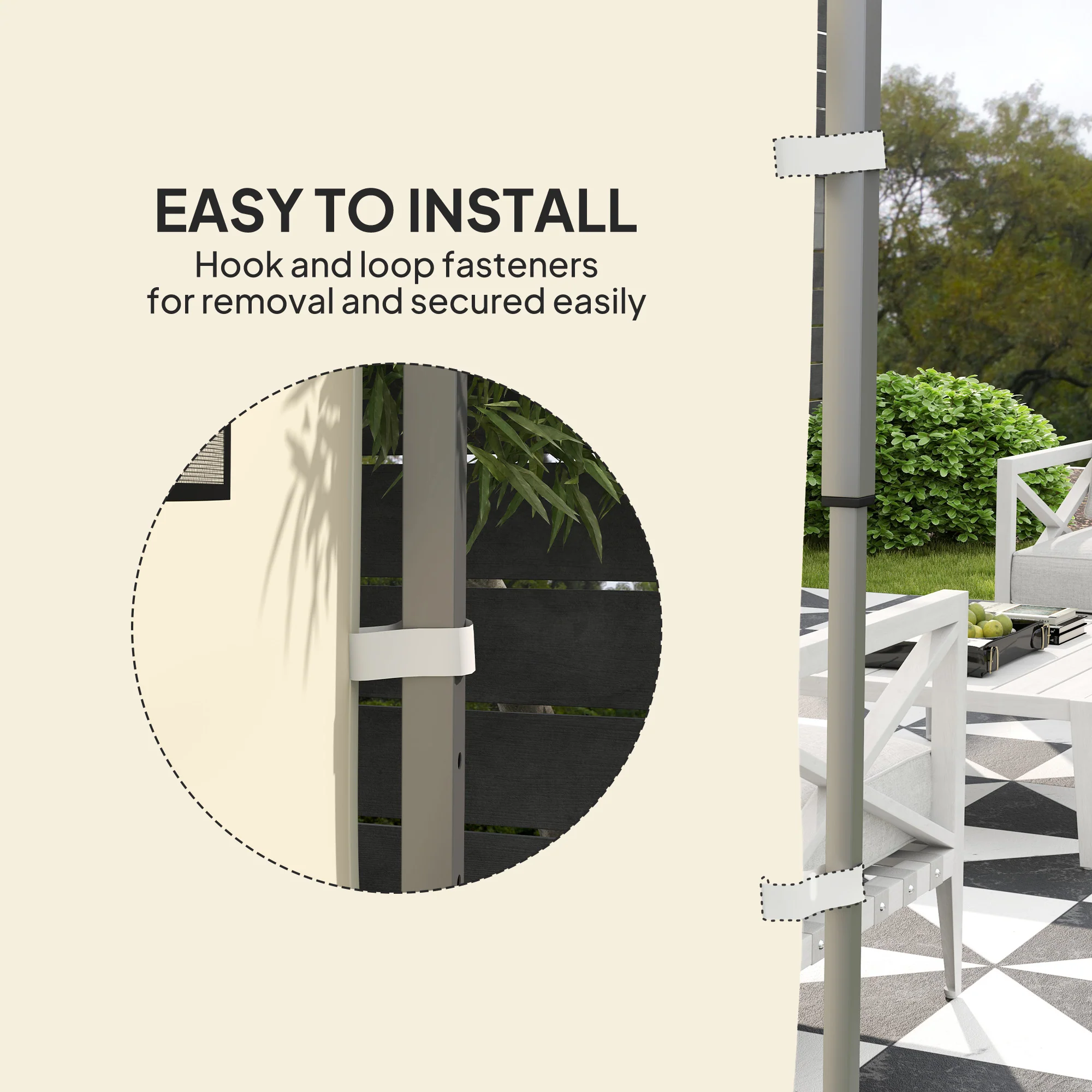 Replacement Gazebo Sidewall 195 x 295cm - Beige - Image 6