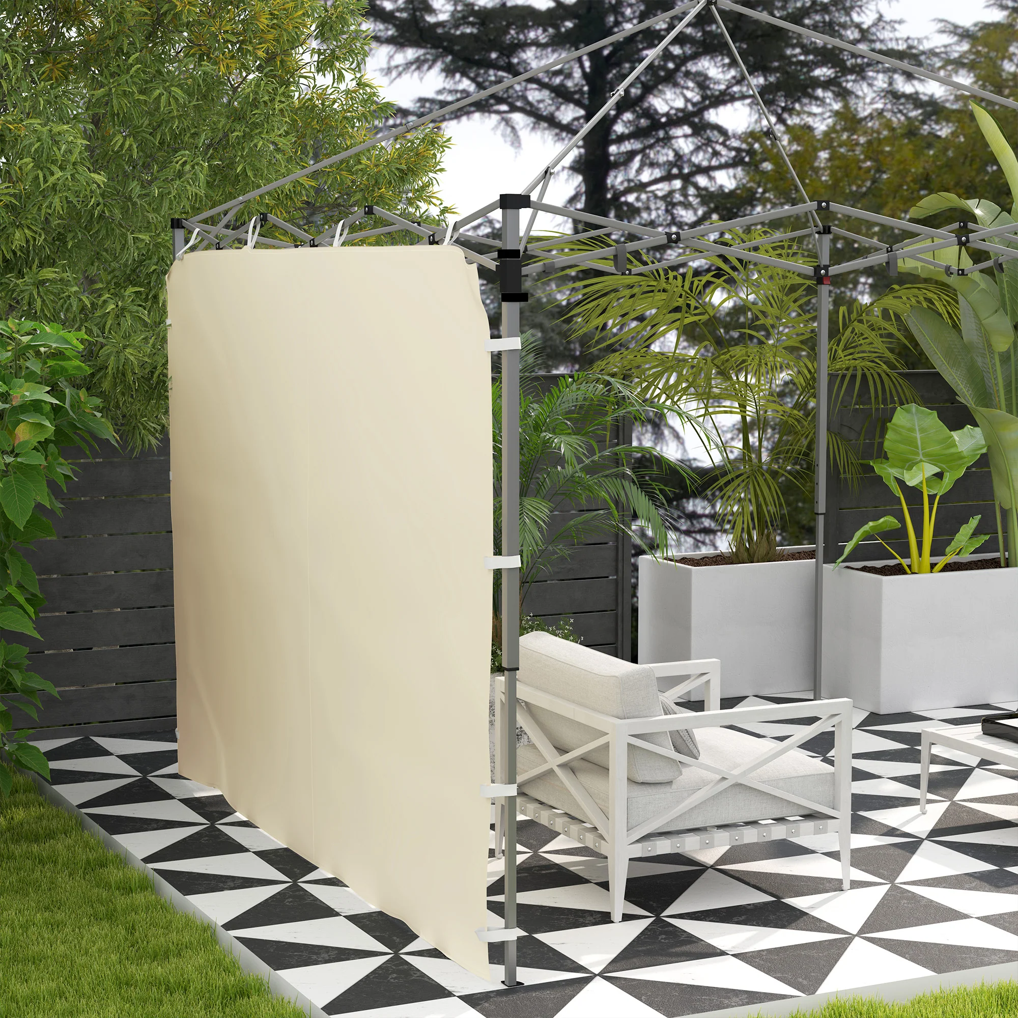 Replacement Gazebo Sidewall 195 x 295cm - Beige - Image 7