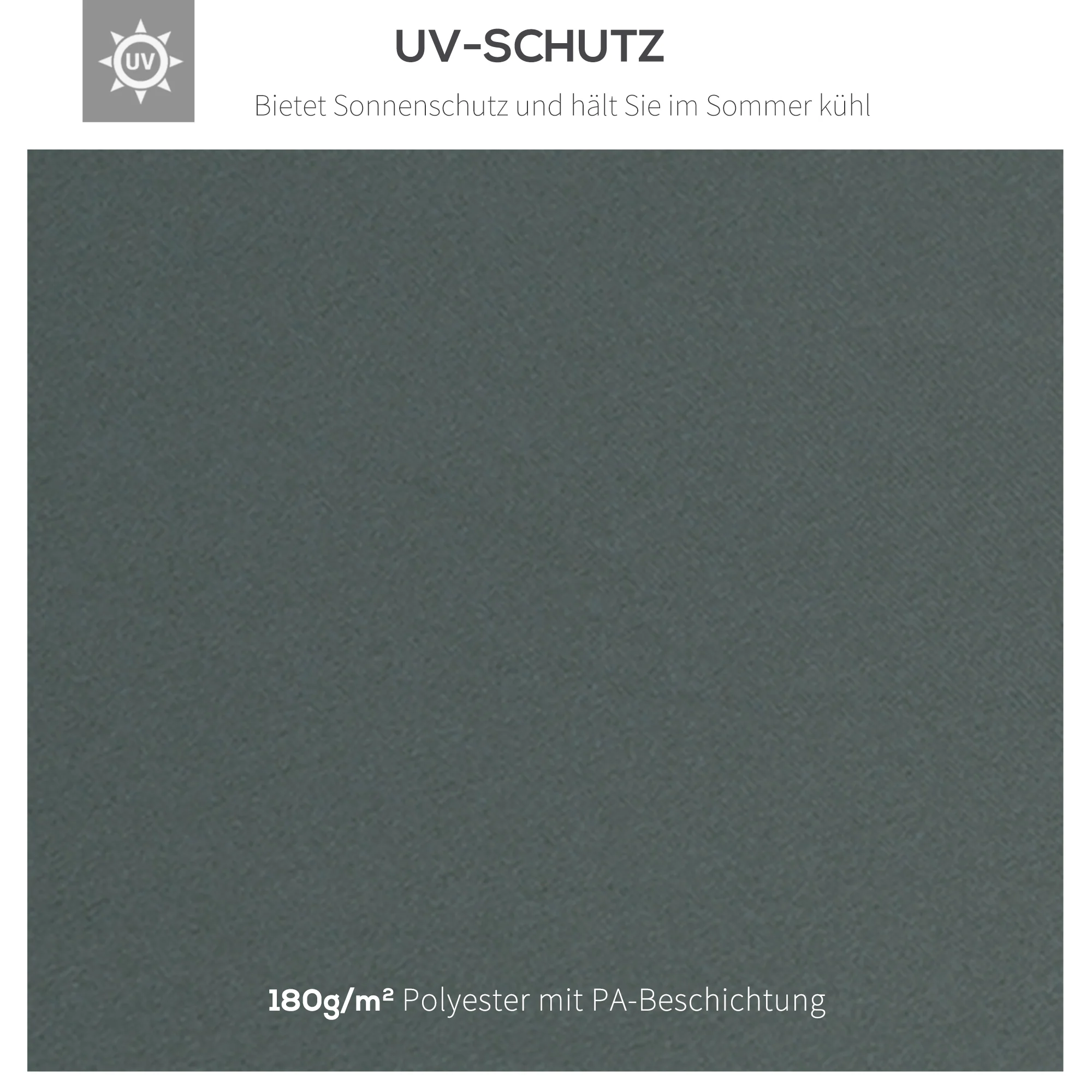 Replacement Roof for 3x3m Gazebo/Tent, Polyester Charcoal Grey - Image 5