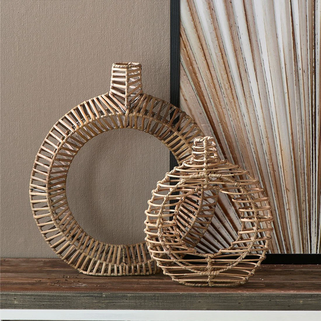 Rustic Rattan Round Decoration Vase M - Image 5