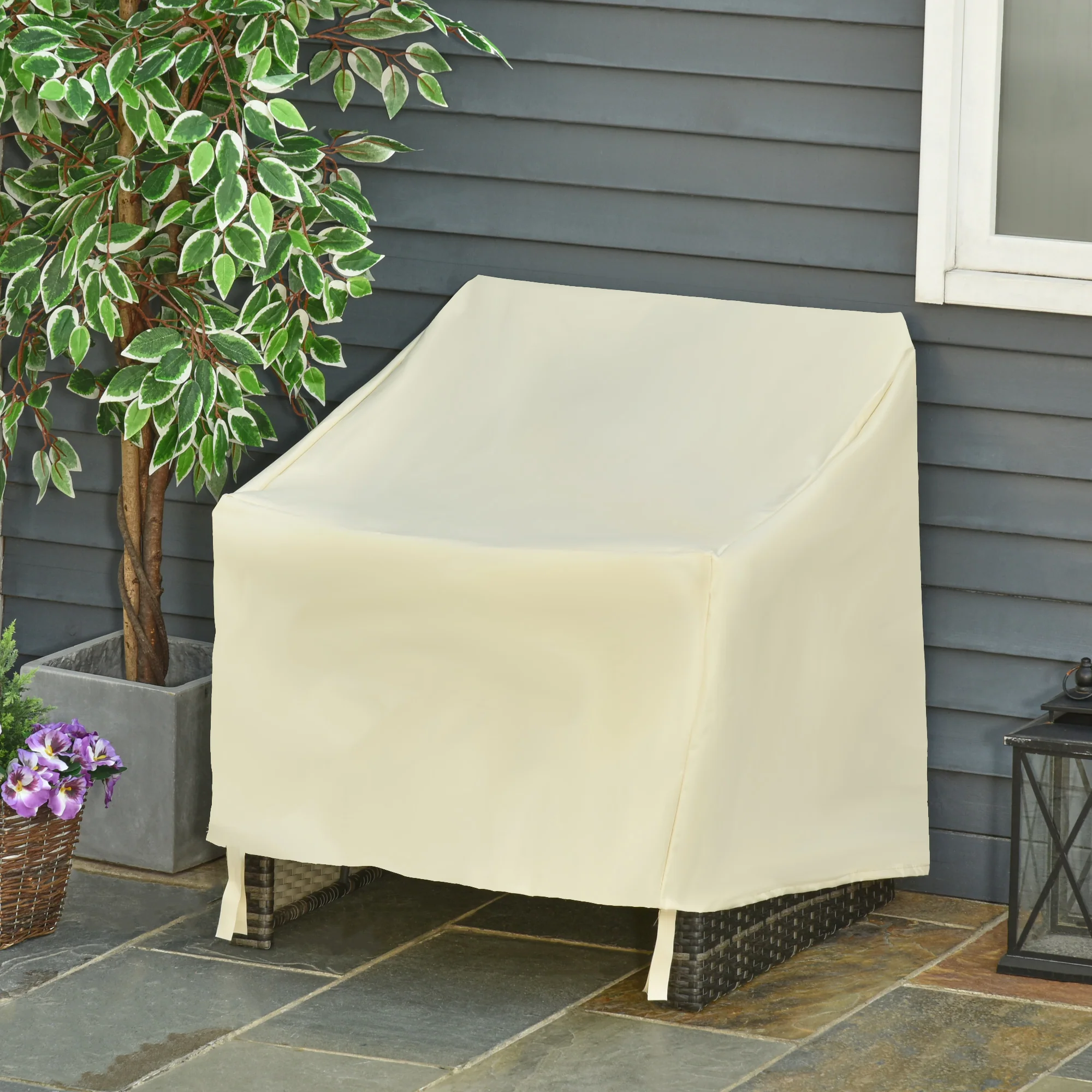 Single Chair Furniture Cover Waterproof Outdoor Protector 600D Oxford Cloth
