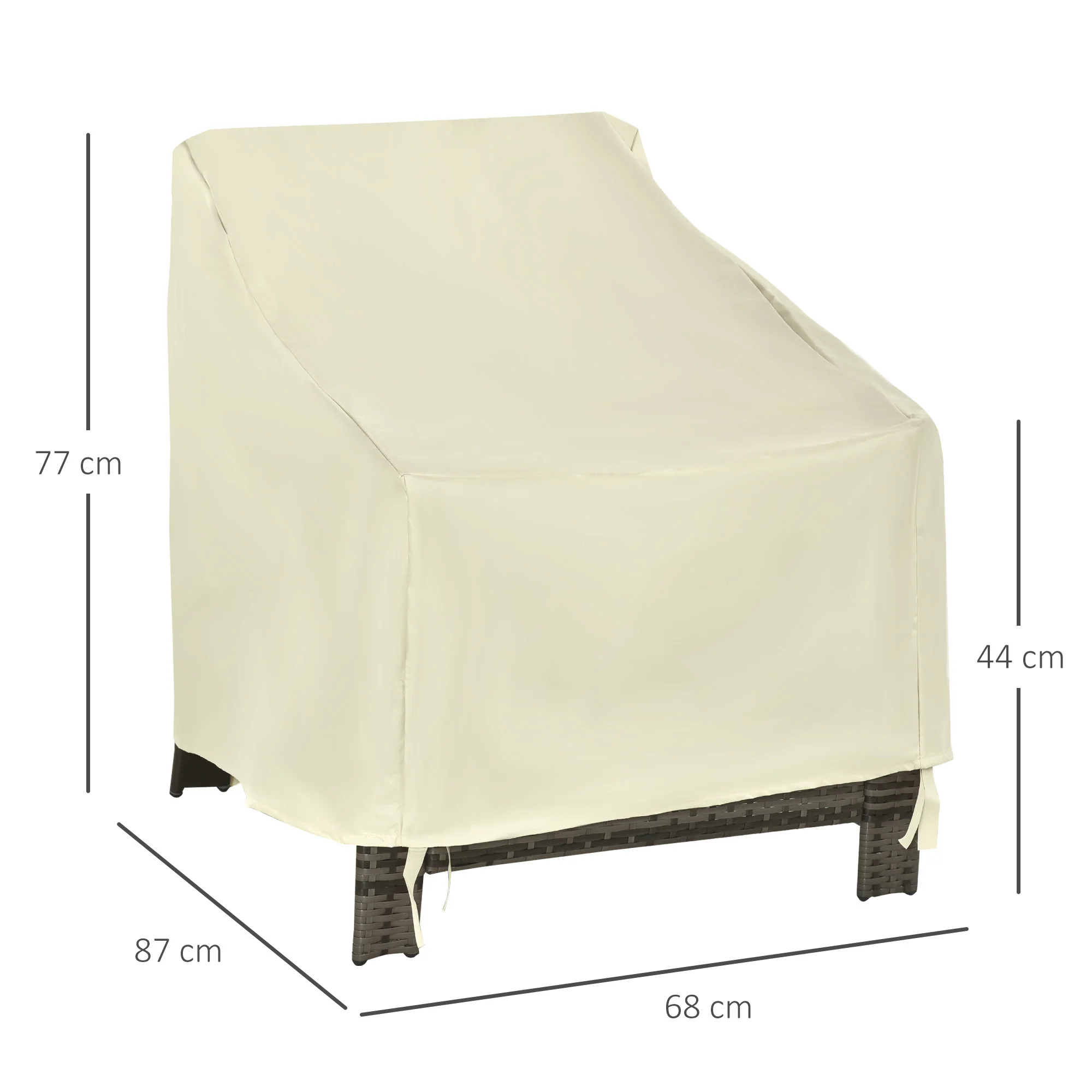 Single Chair Furniture Cover Waterproof Outdoor Protector 600D Oxford Cloth - Image 3