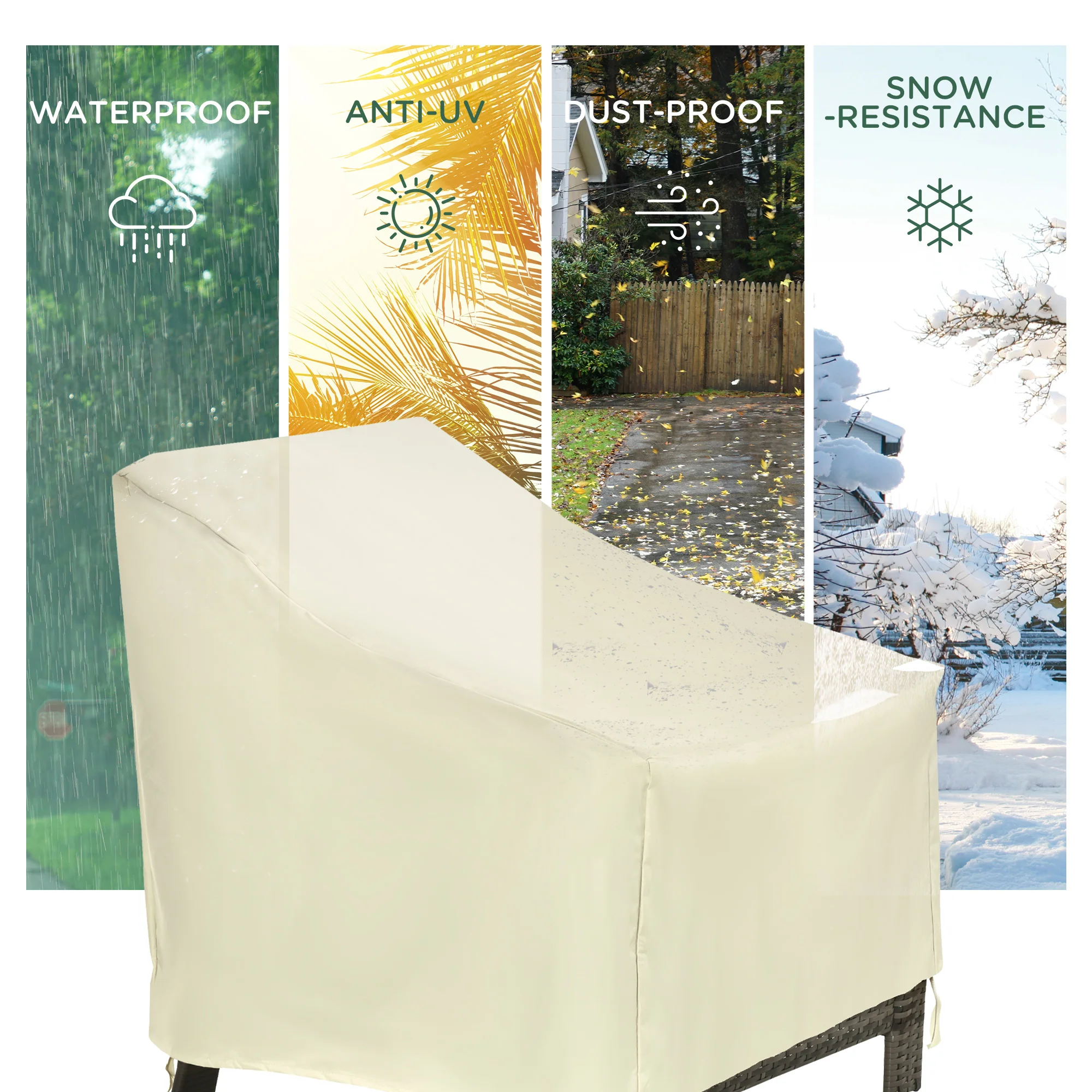 Single Chair Furniture Cover Waterproof Outdoor Protector 600D Oxford Cloth - Image 5