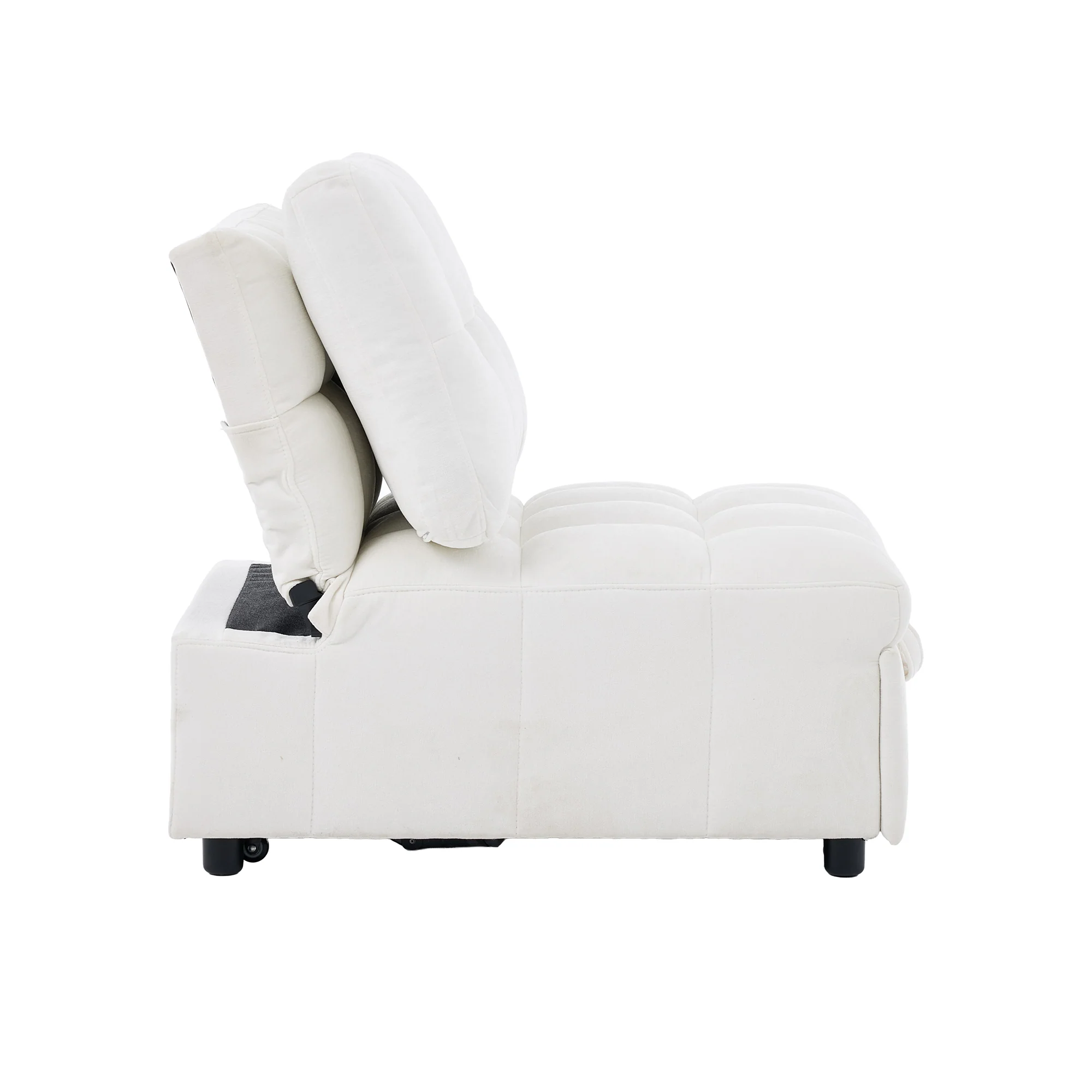 Sleeper Sofa with Adjustable Backrest and Foldable Pull-Out Design, White - Image 8