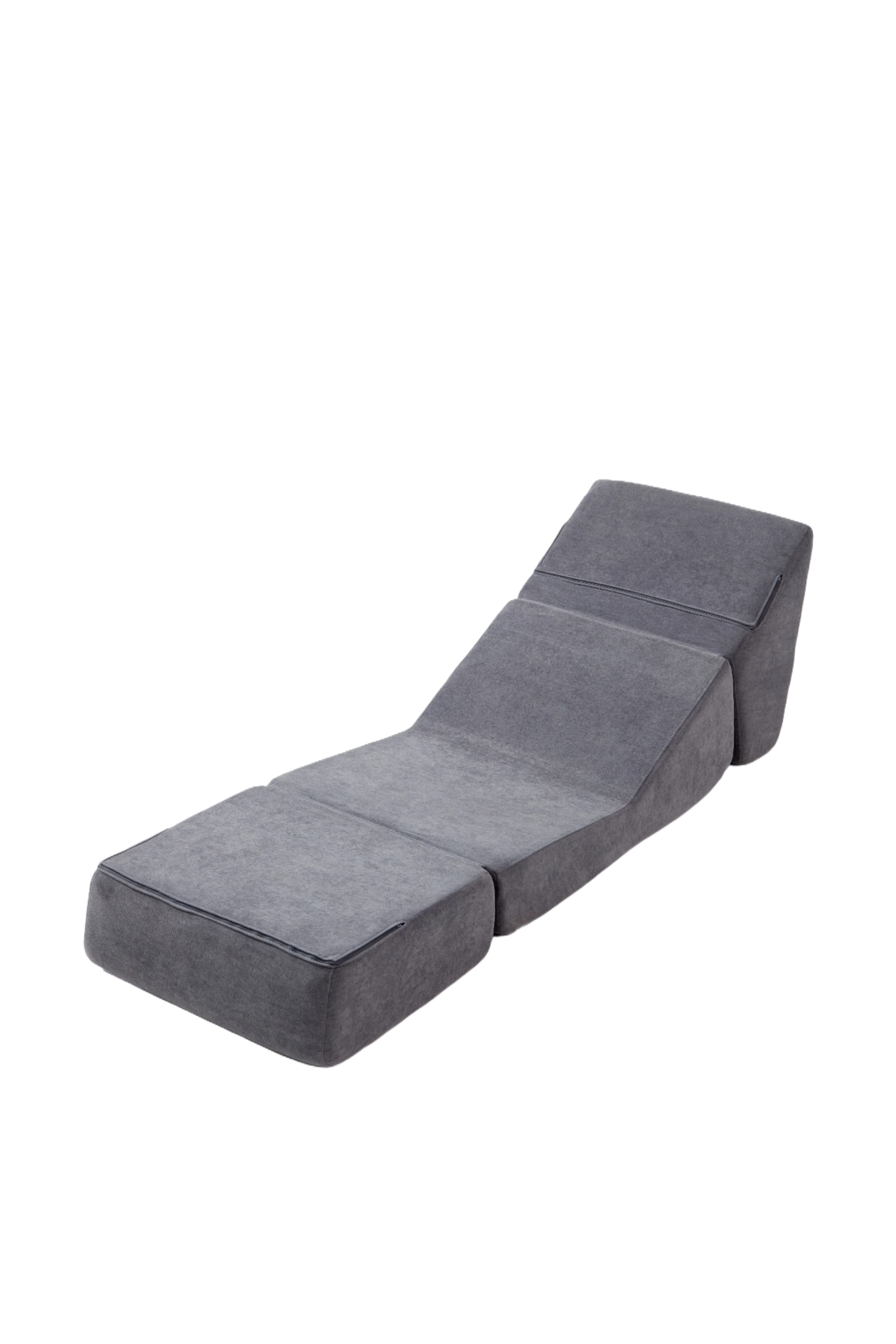 Small Sofa Bed, Foldable Chaise Lounge Foam Floor Sofa, Grey - Image 6
