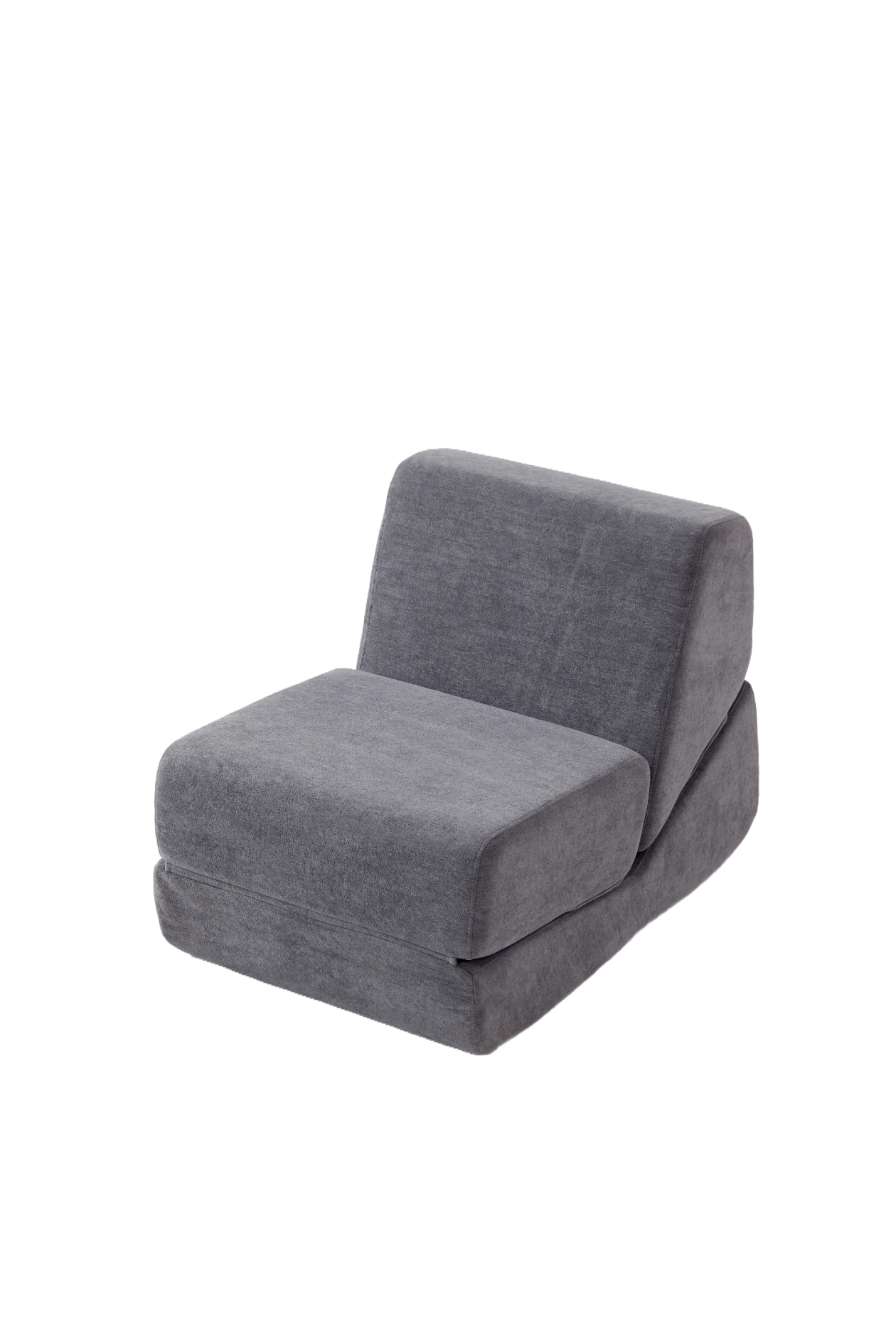 Small Sofa Bed, Foldable Chaise Lounge Foam Floor Sofa, Grey - Image 8
