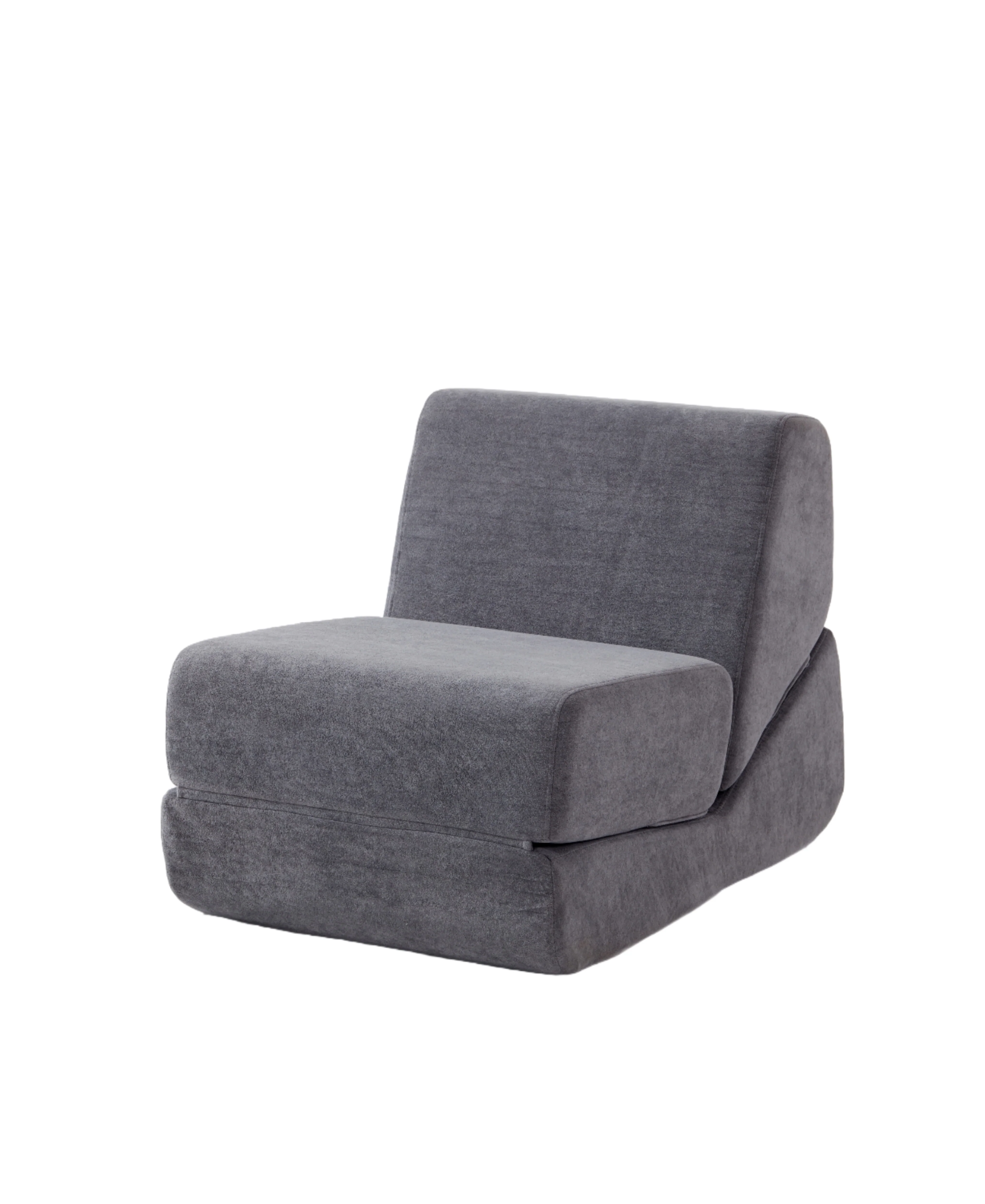 Small Sofa Bed, Foldable Chaise Lounge Foam Floor Sofa, Grey - Image 9