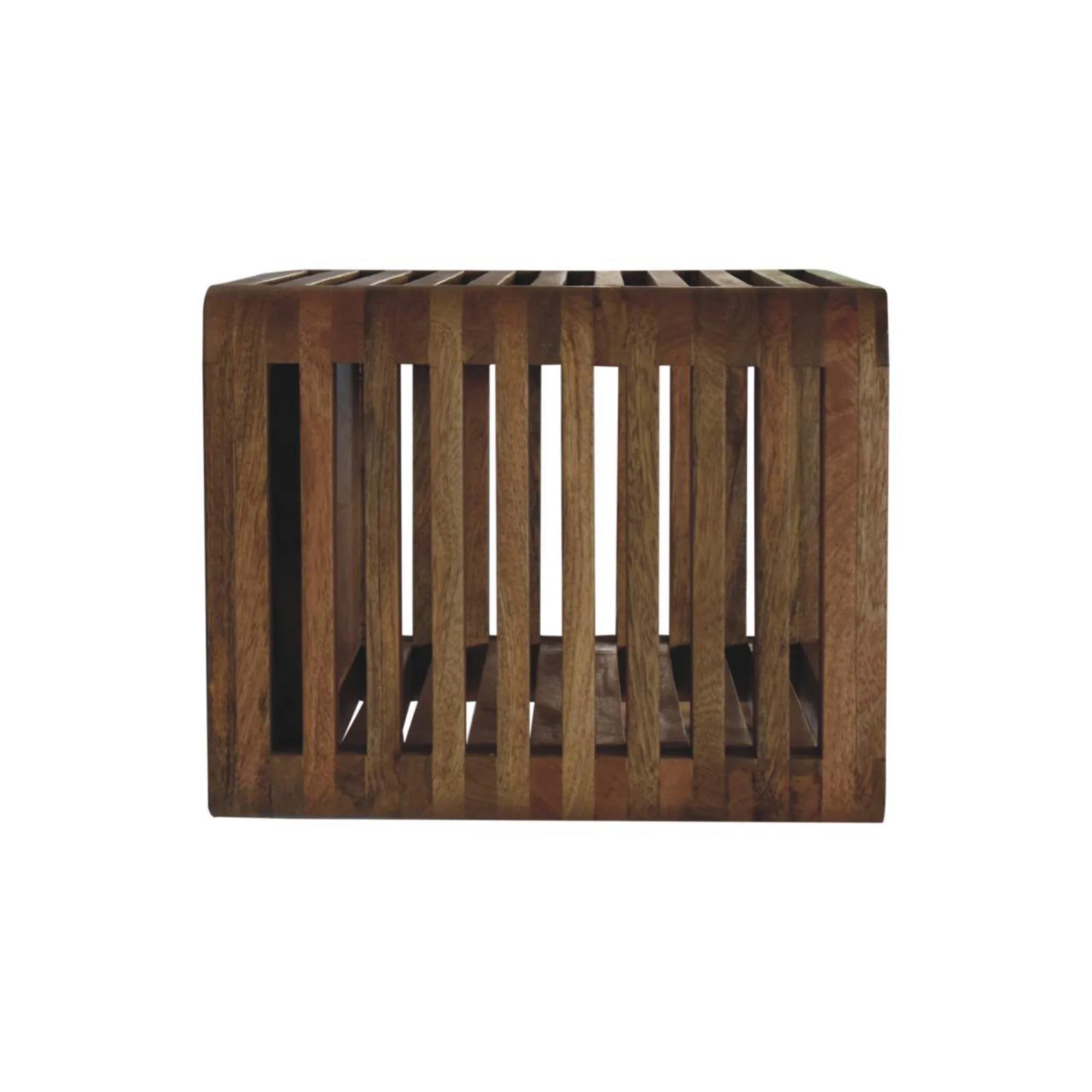 Soba Wall Mounted Bedside Open Slot Solid Wood Dark Brown - Image 5
