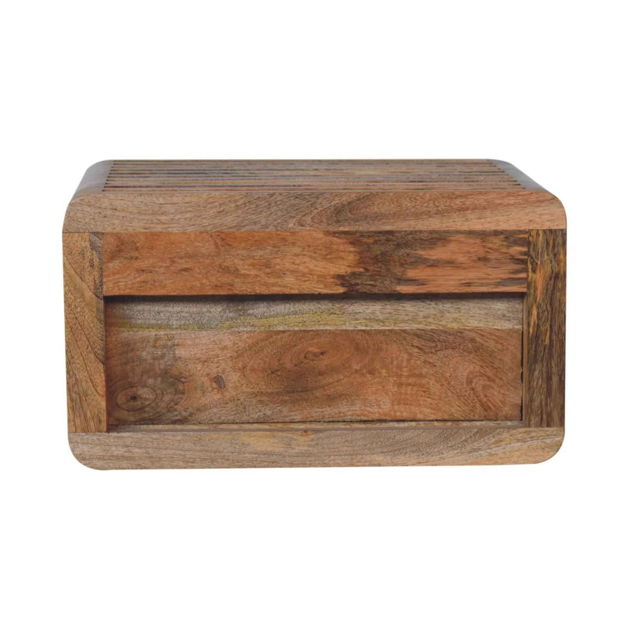Soba Wall Mounted Bedside Open Slot Solid Wood Dark Brown - Image 7