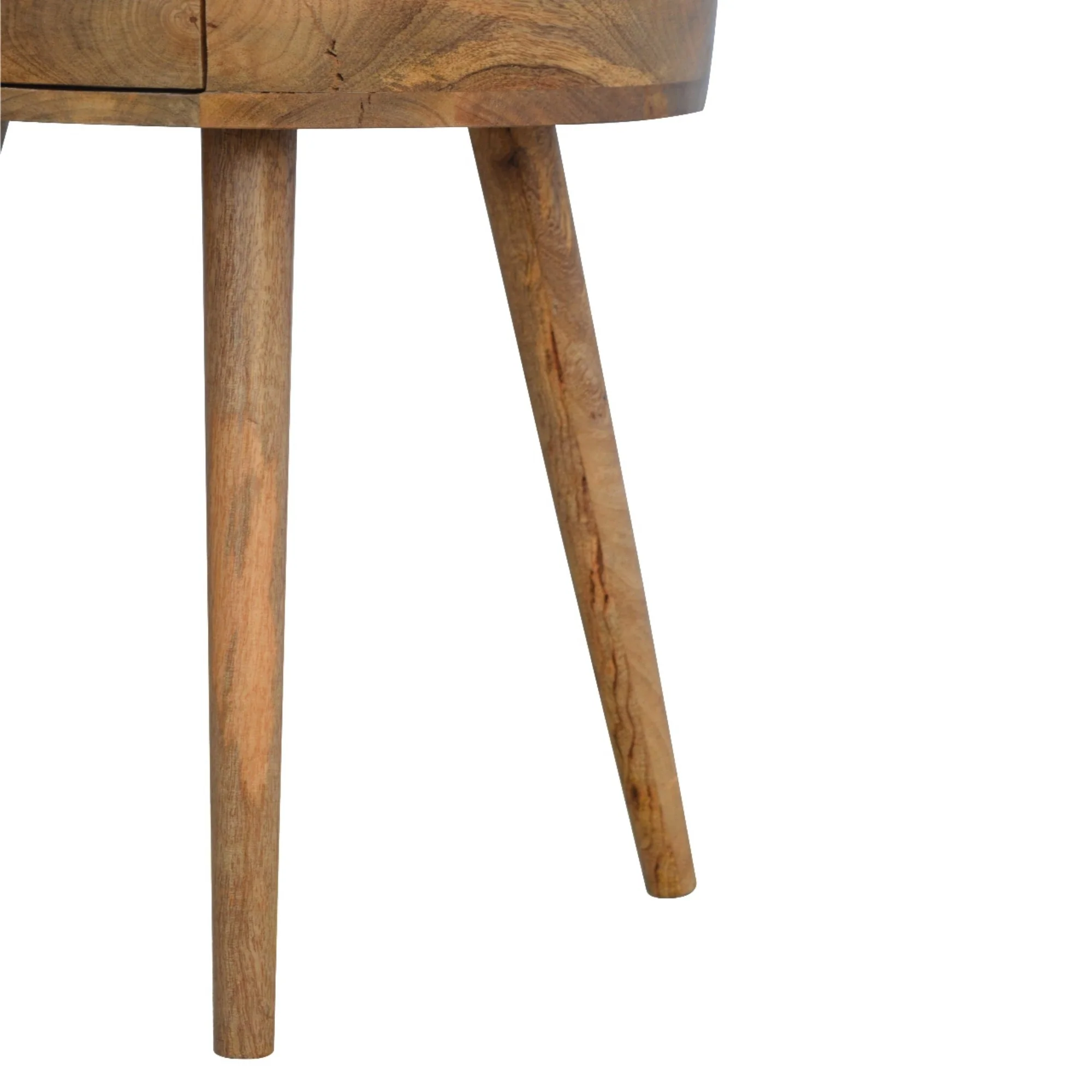 Solid Wood Bedside, Circular Shaped 1 Drawer, Nordic - Image 5