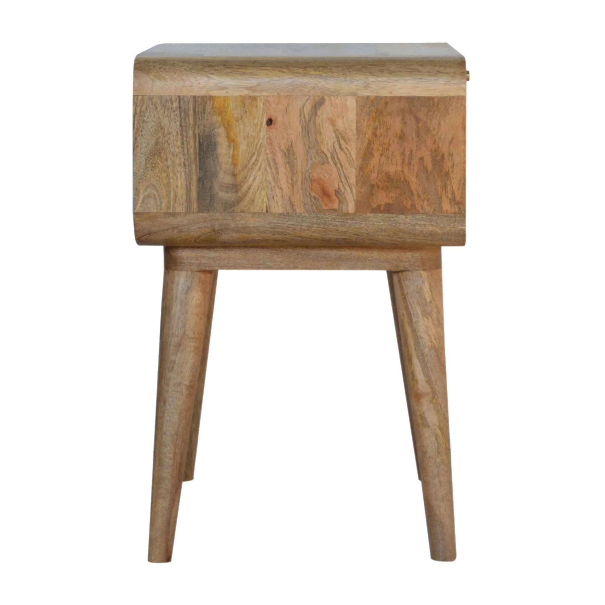 Solid Wood Bedside, Close-Knit Rattan Drawer, Beige - Image 5