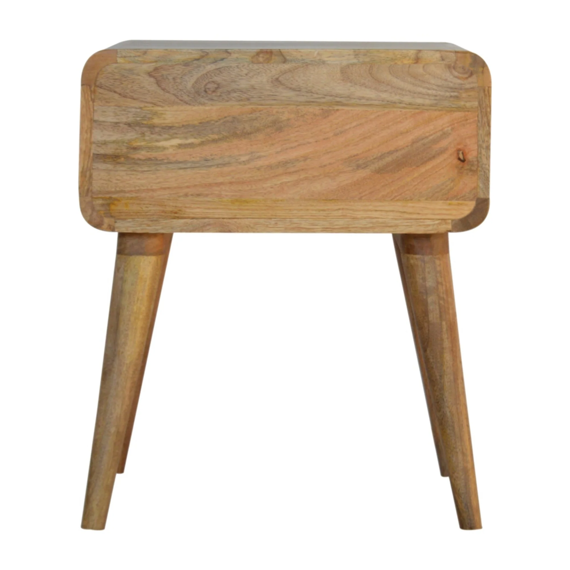 Solid Wood Bedside, Close-Knit Rattan Drawer, Beige - Image 6