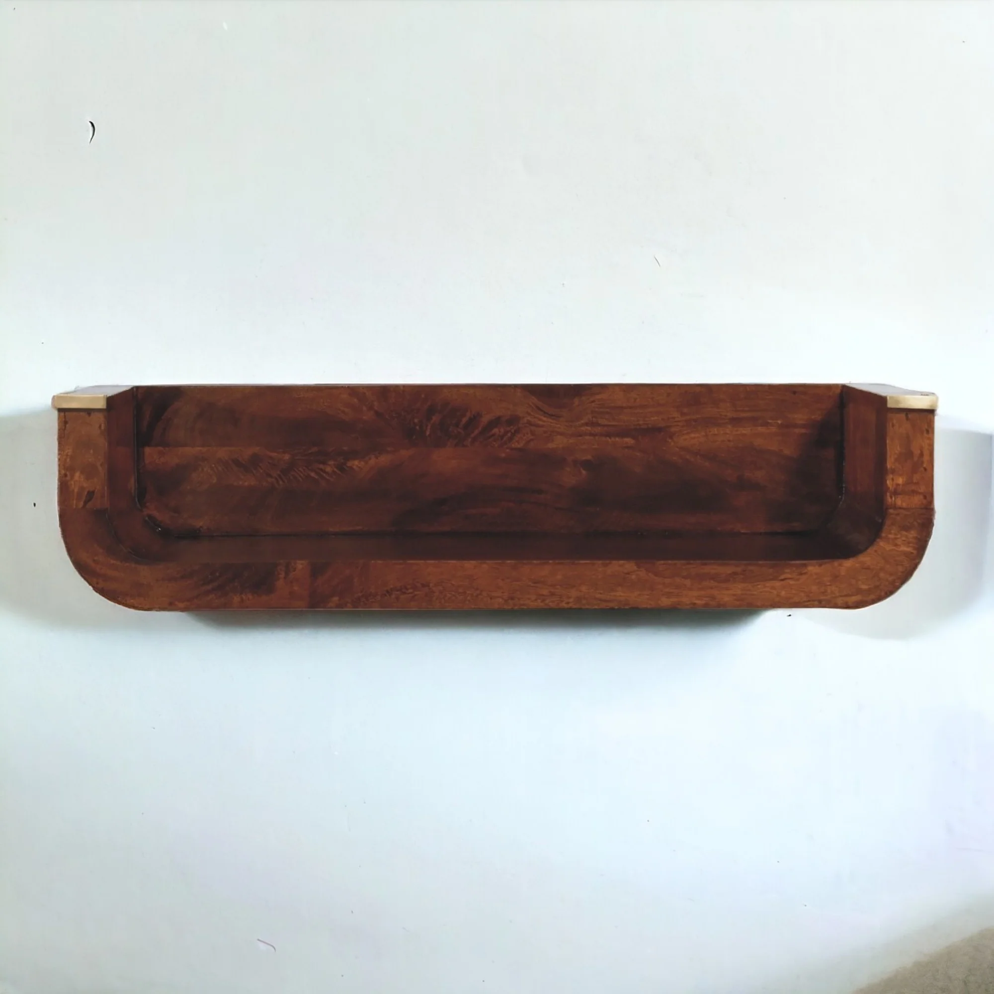 Solid Wood Indira Floating Console Open Slot Dark Brown